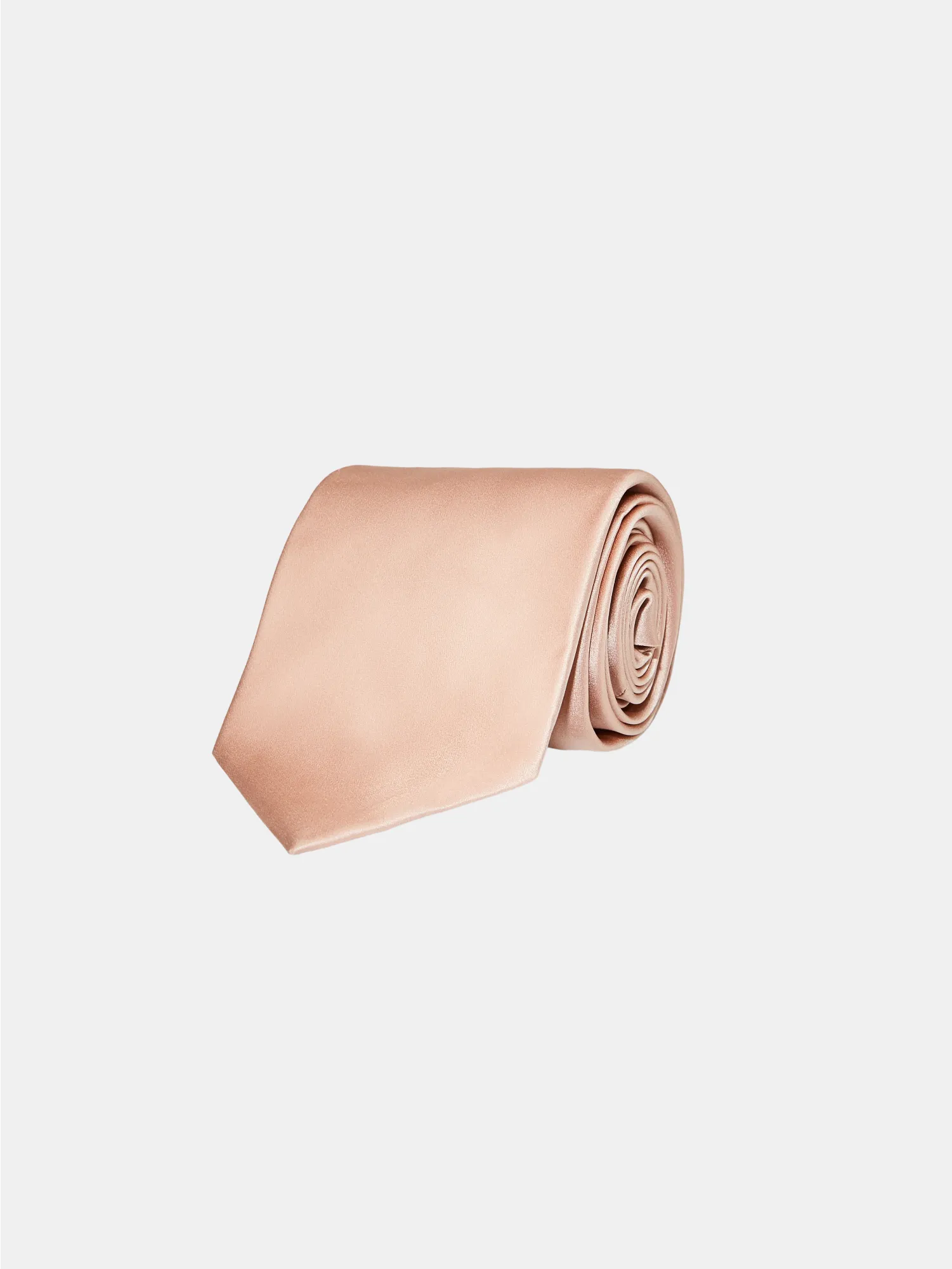 Beige Plain Satin Silk Tie - CHARIOT