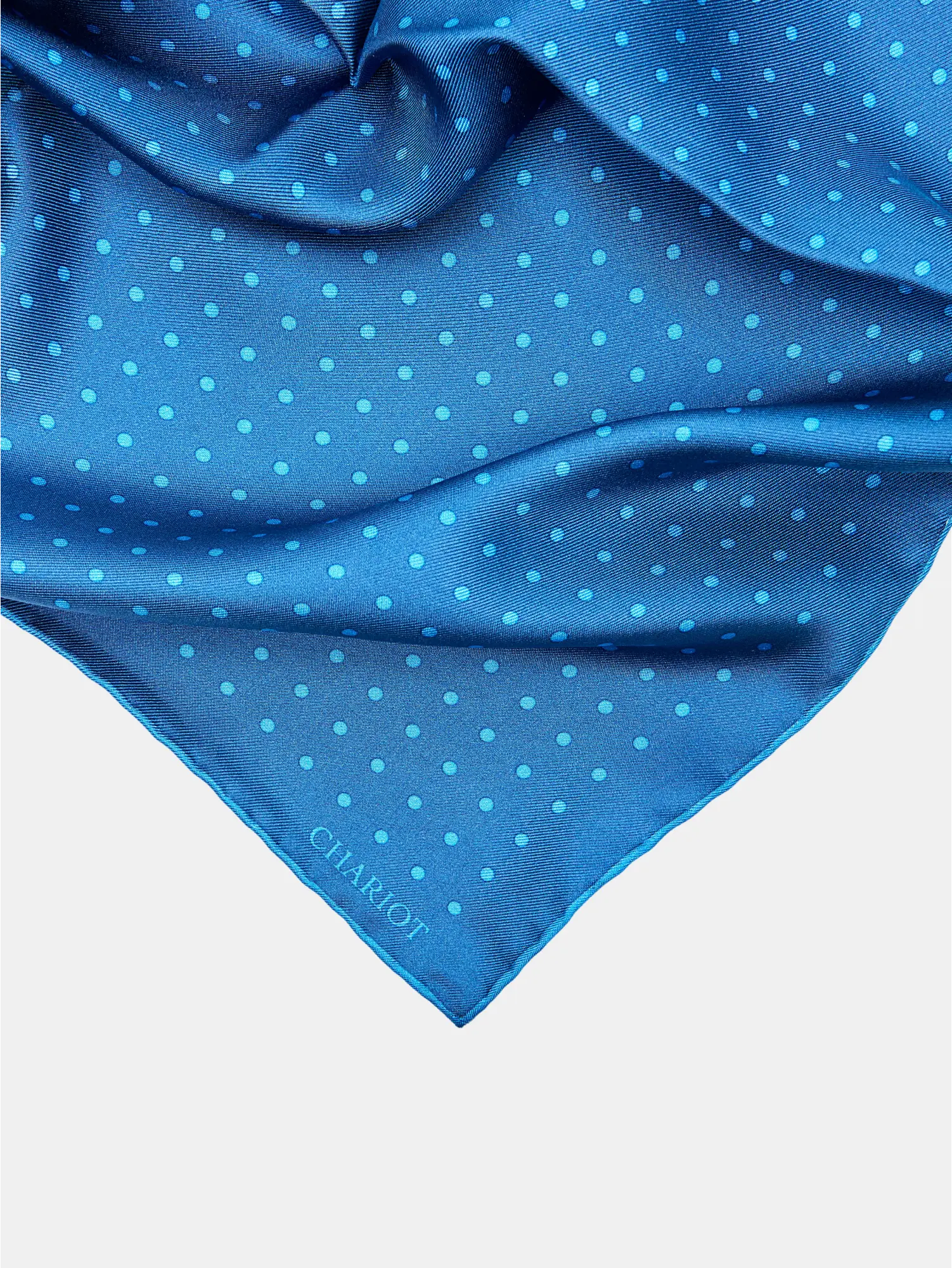 GRAY SPOT SILK POCKET SQUARE - CHARIOT