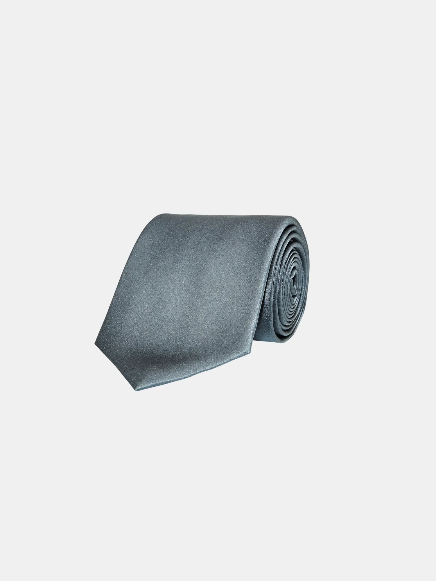 Gray Plain Satin Silk Tie - CHARIOT