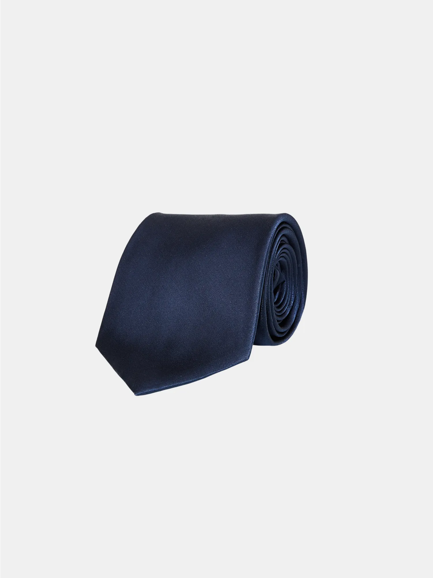 Navy Plain Satin Silk Tie - CHARIOT