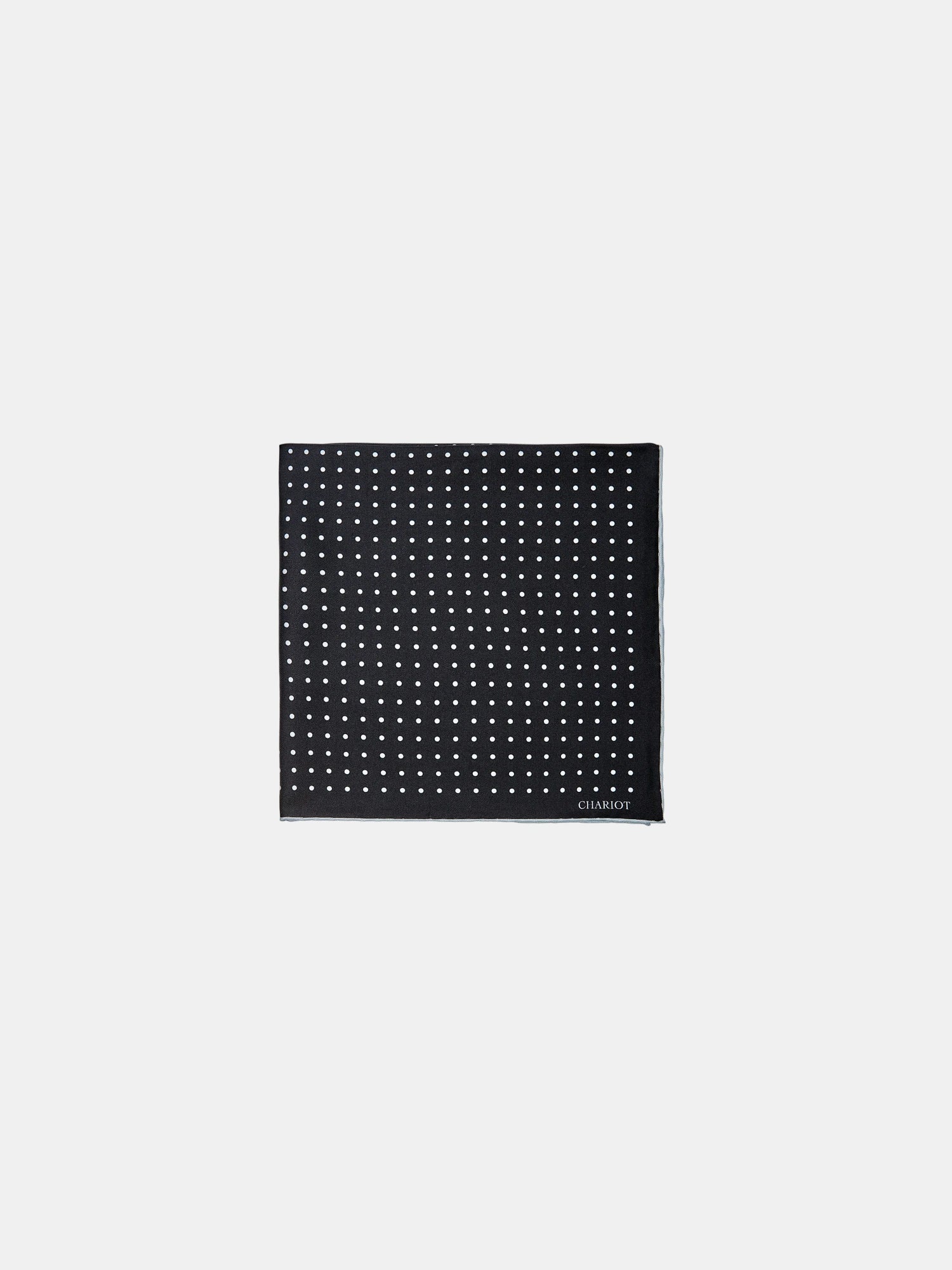 BLACK SPOT SILK POCKET SQUARE - CHARIOT