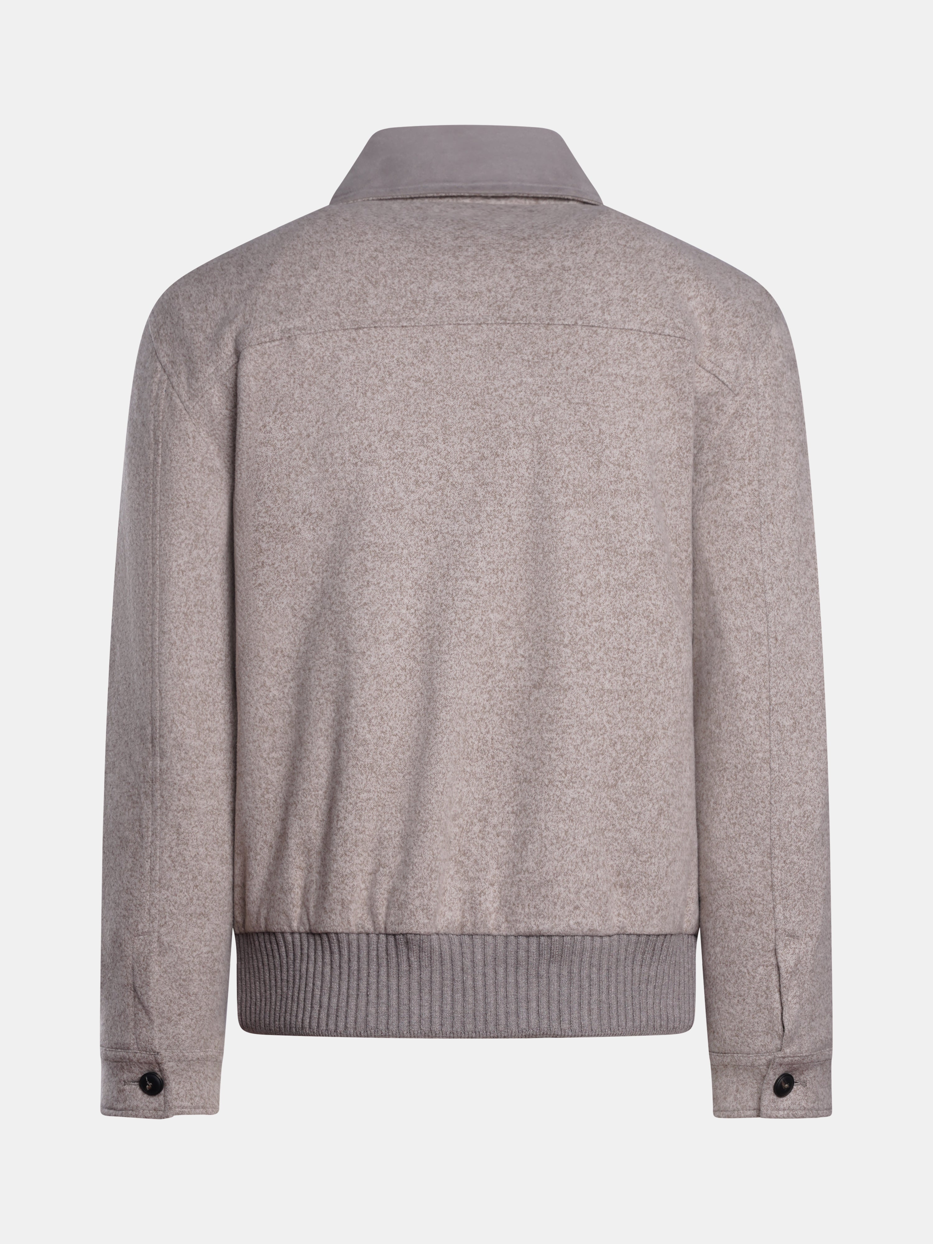 Wool-Cotton Bomber Jacket Beige