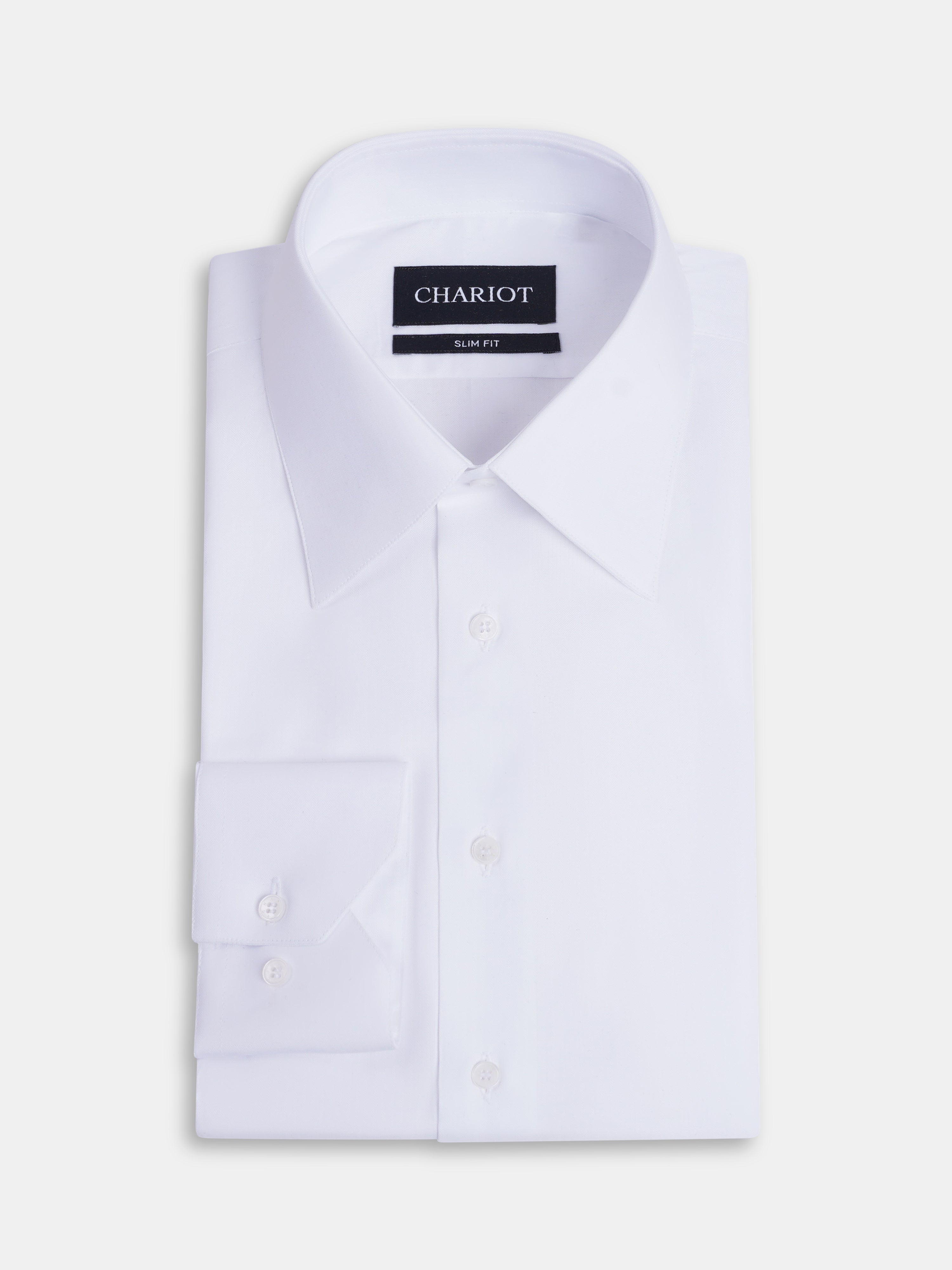 Herringbone White Formal Shirt