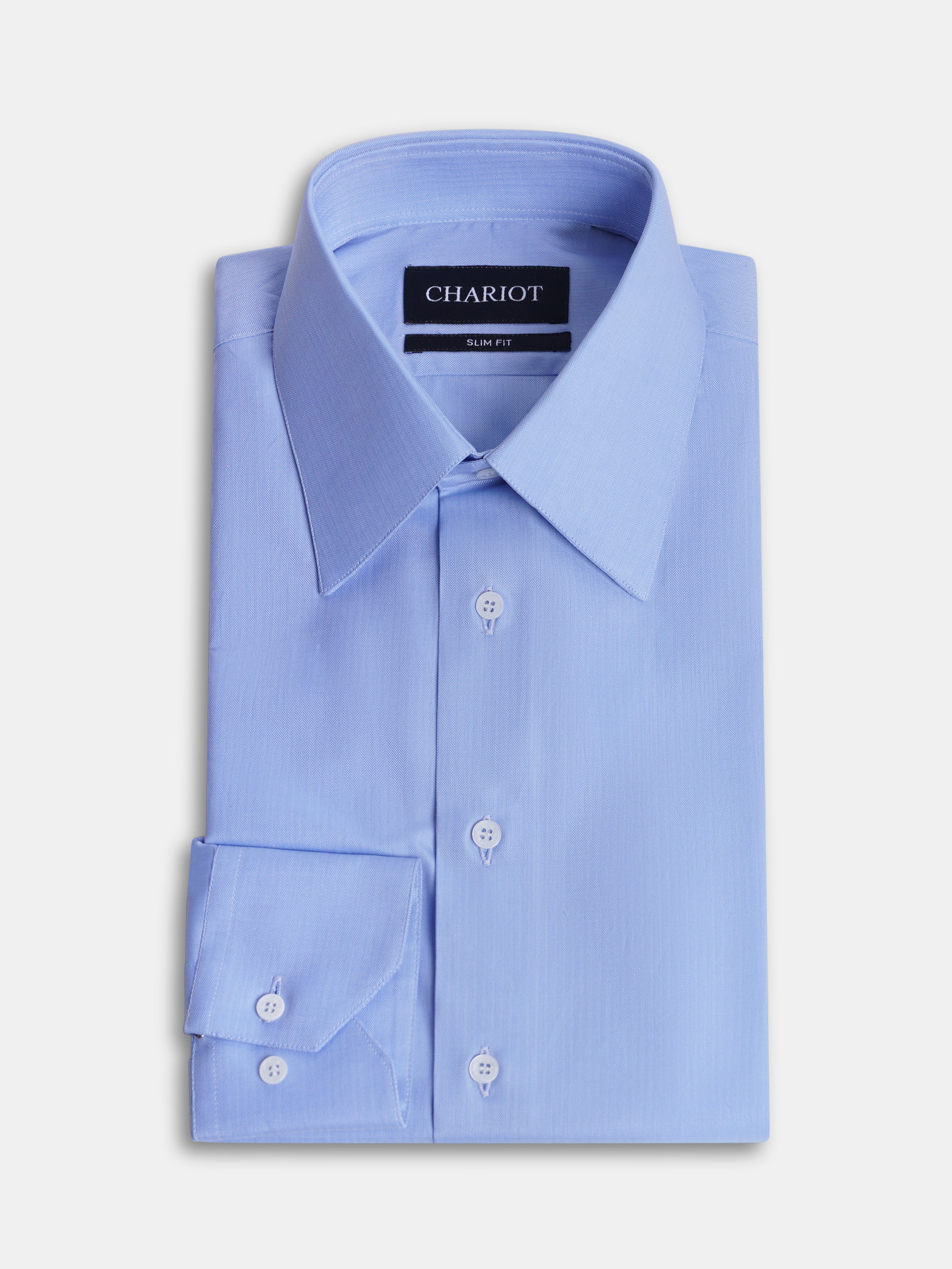 Herringbone Blue Formal Shirt