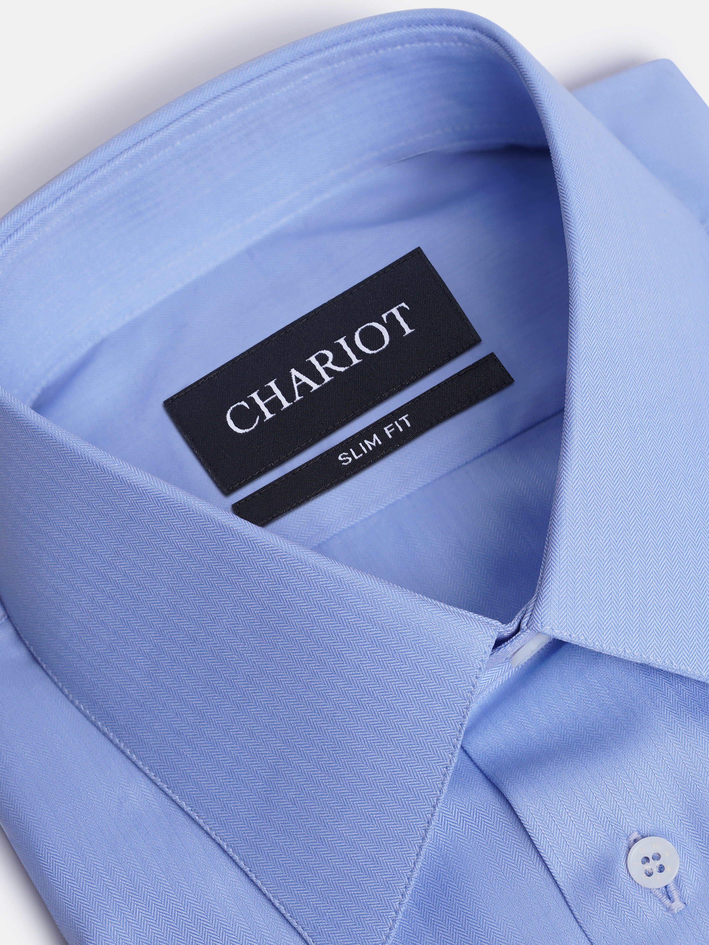 Herringbone Blue Formal Shirt