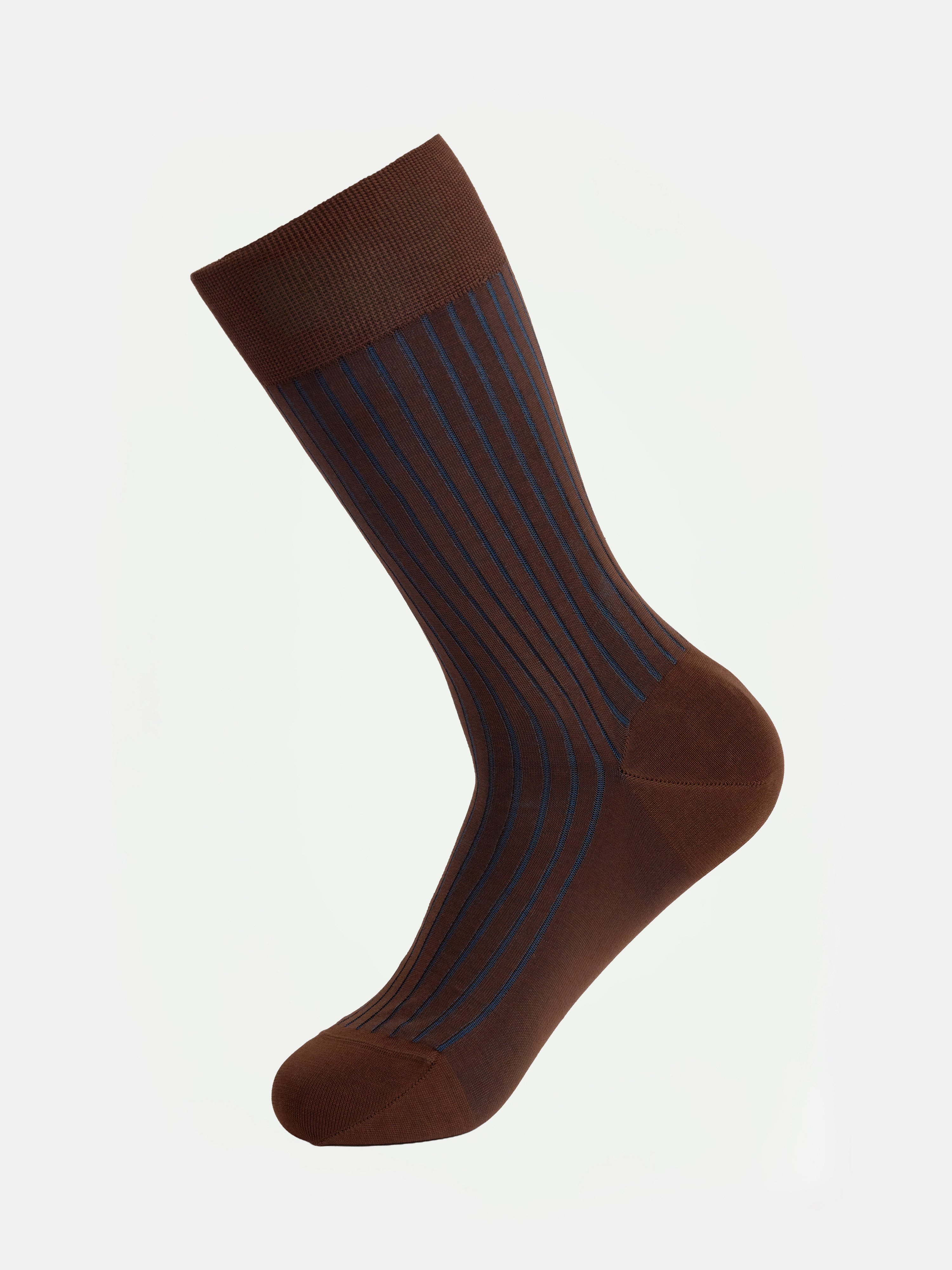 Brown/Navy Striped Socks - CHARIOT