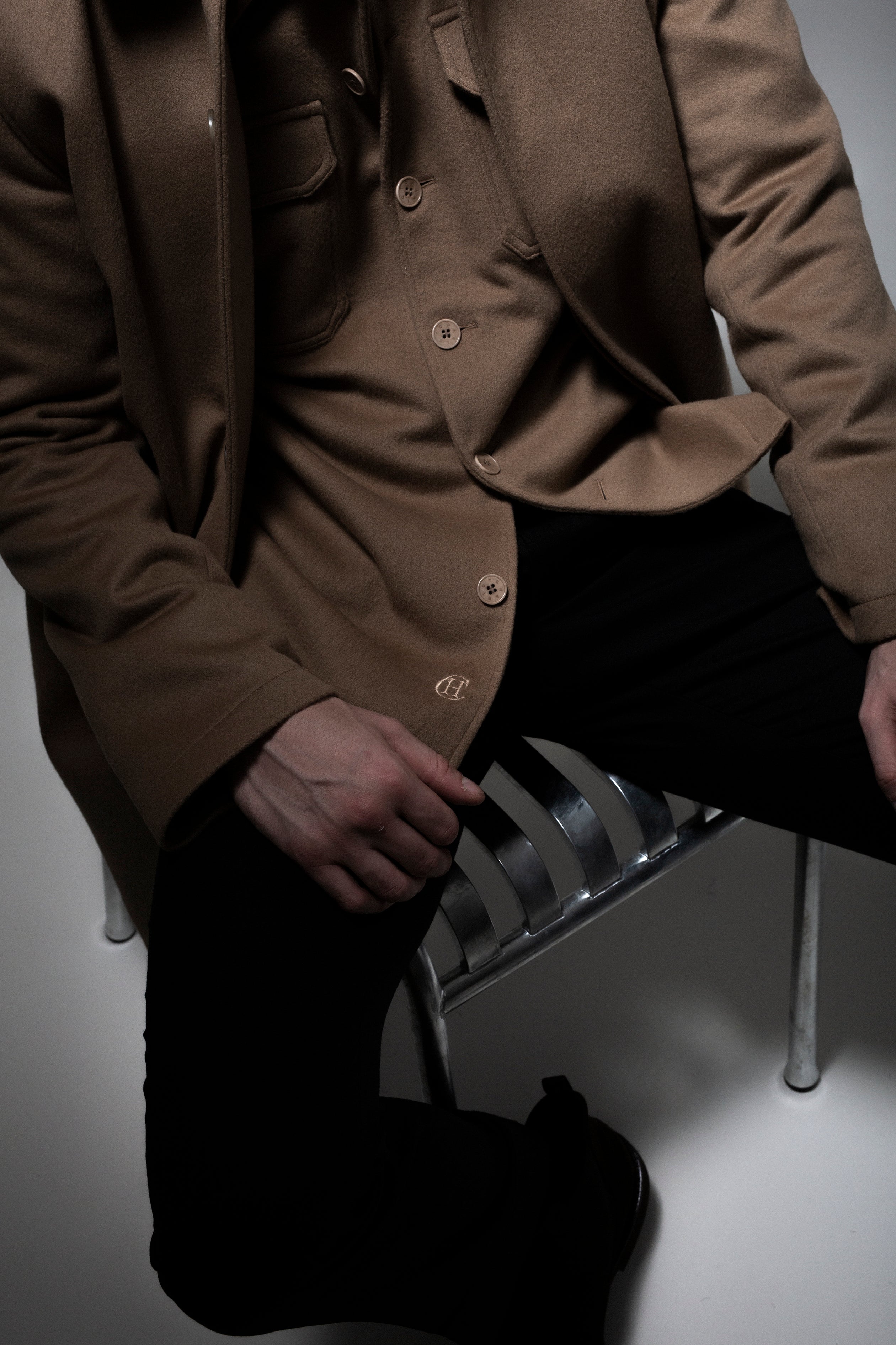 WOOL-CASHMERE BEIJE OVERSHIRT