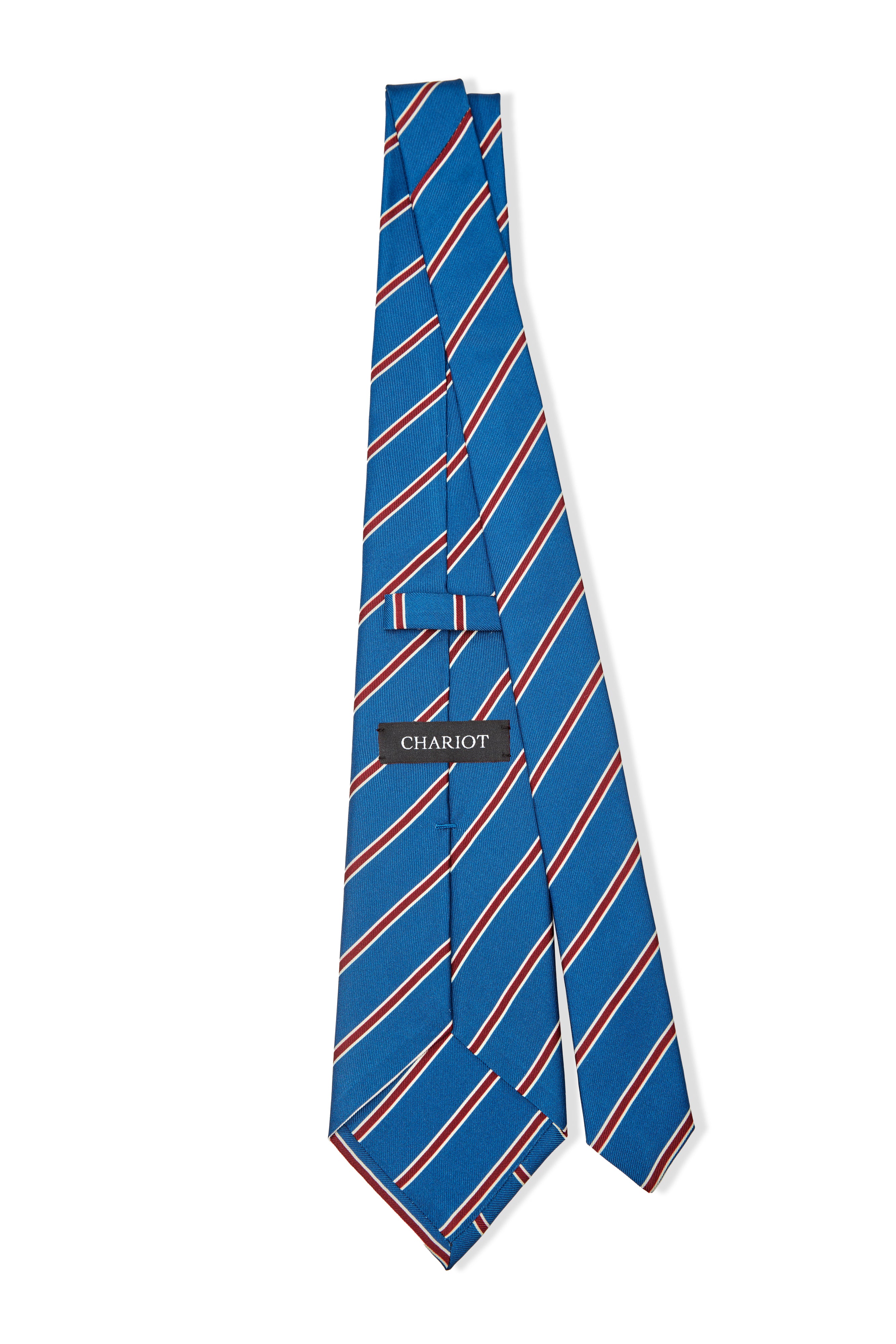 BLUE AND RED STRIPE SILK TIE