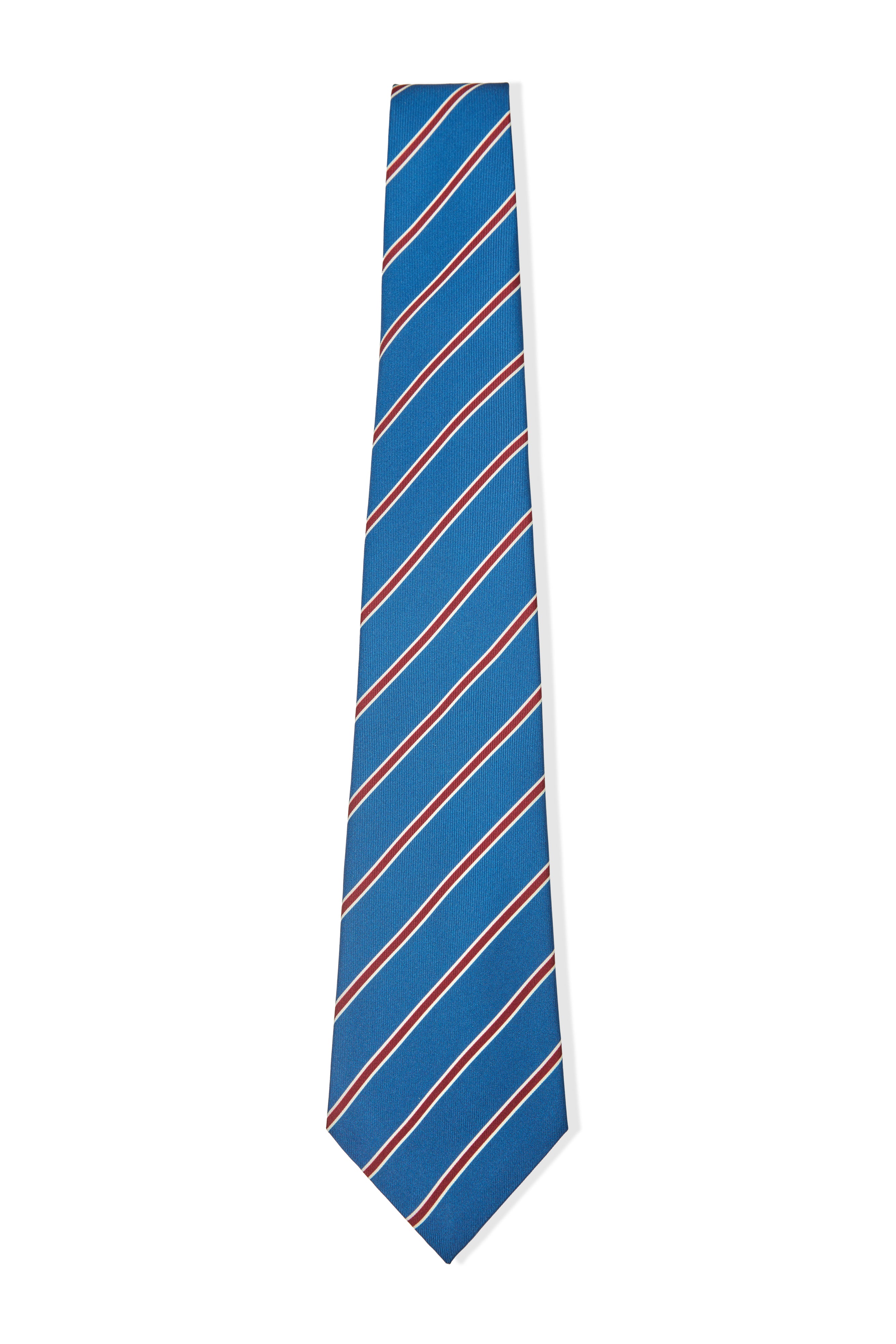 BLUE AND RED STRIPE SILK TIE