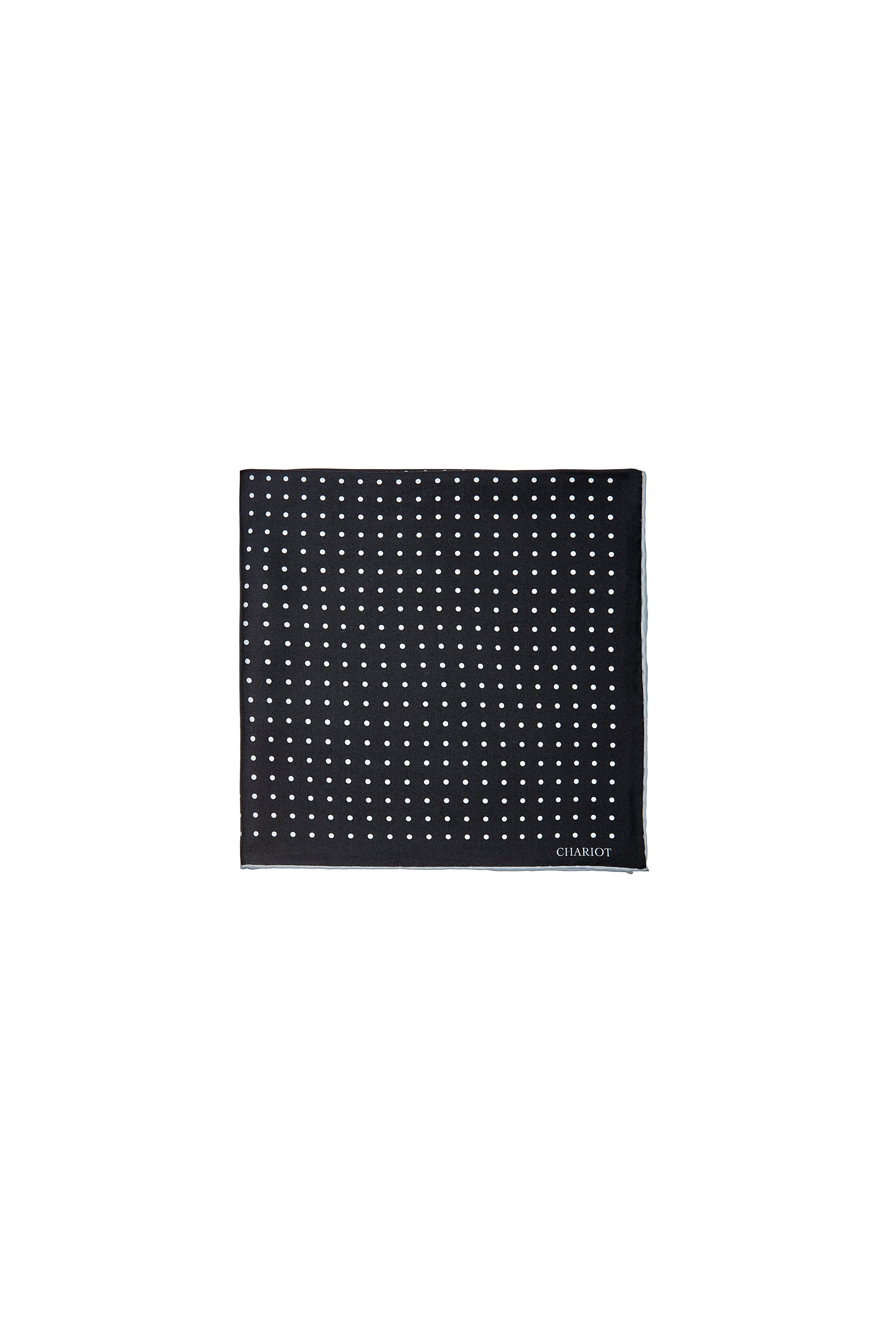 BLACK SPOT SILK POCKET SQUARE