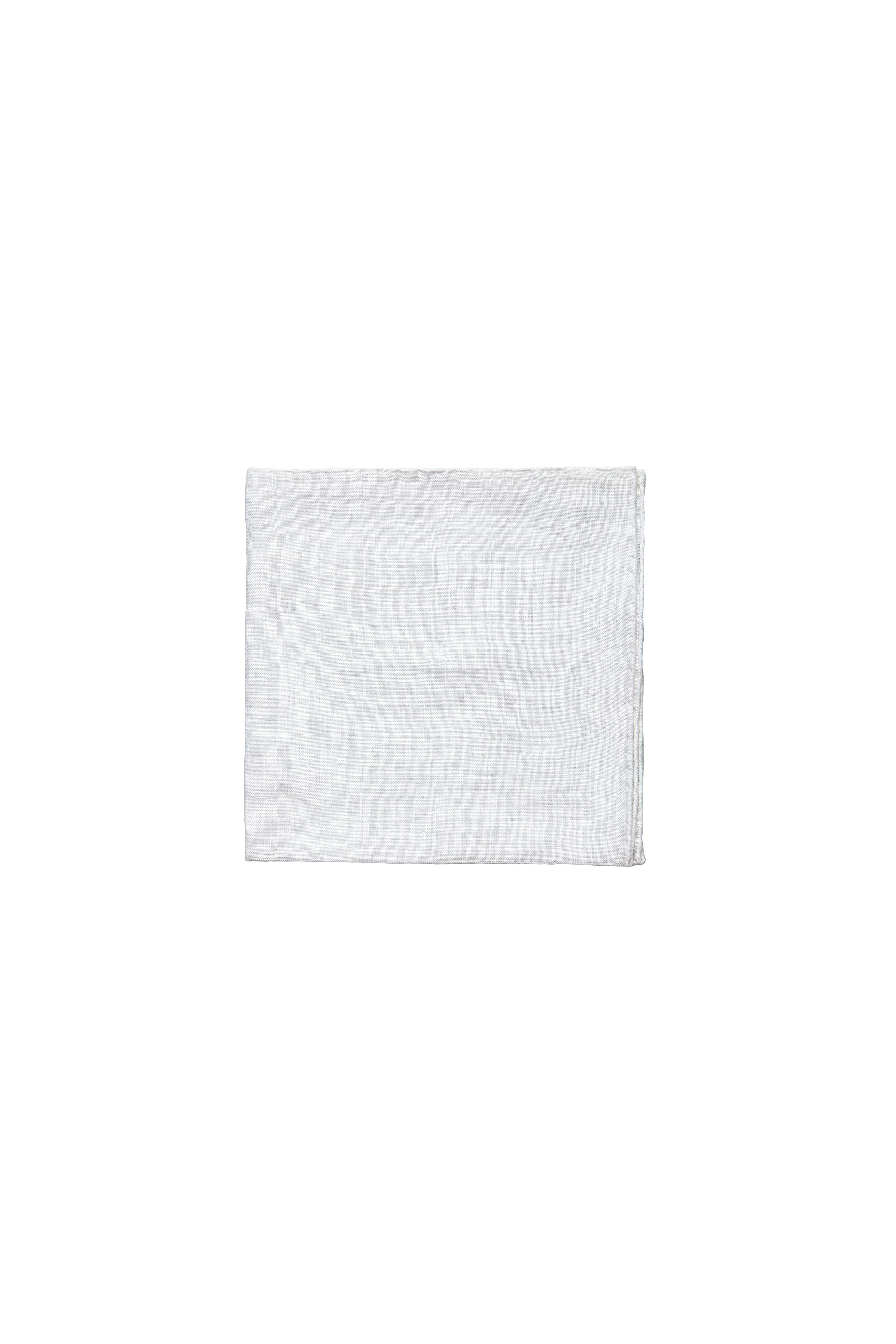 WHITE LINEN POCKET SQUARE