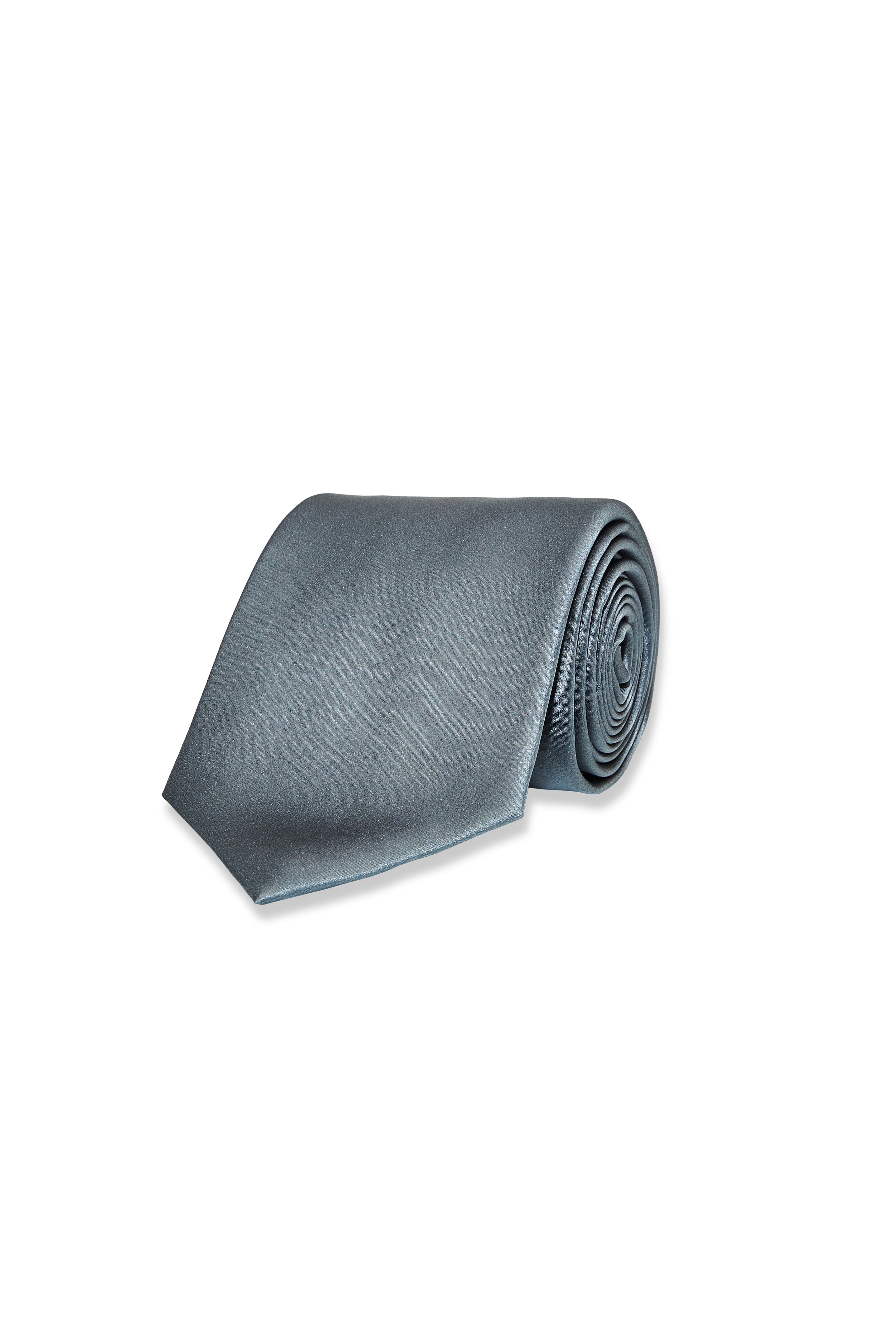 GRAY PLAIN SATIN SILK TIE
