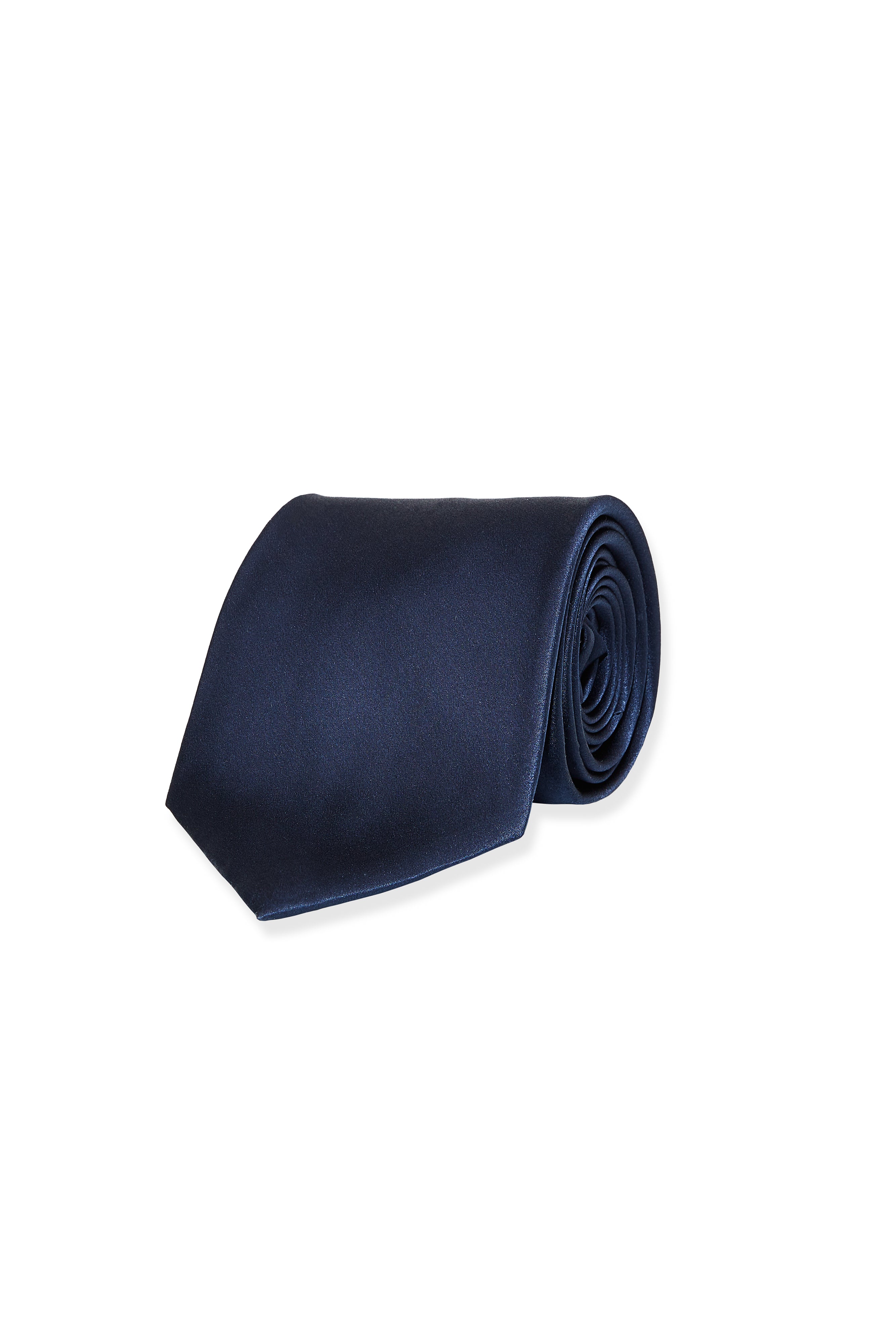 NAVY PLAIN SATIN SILK TIE