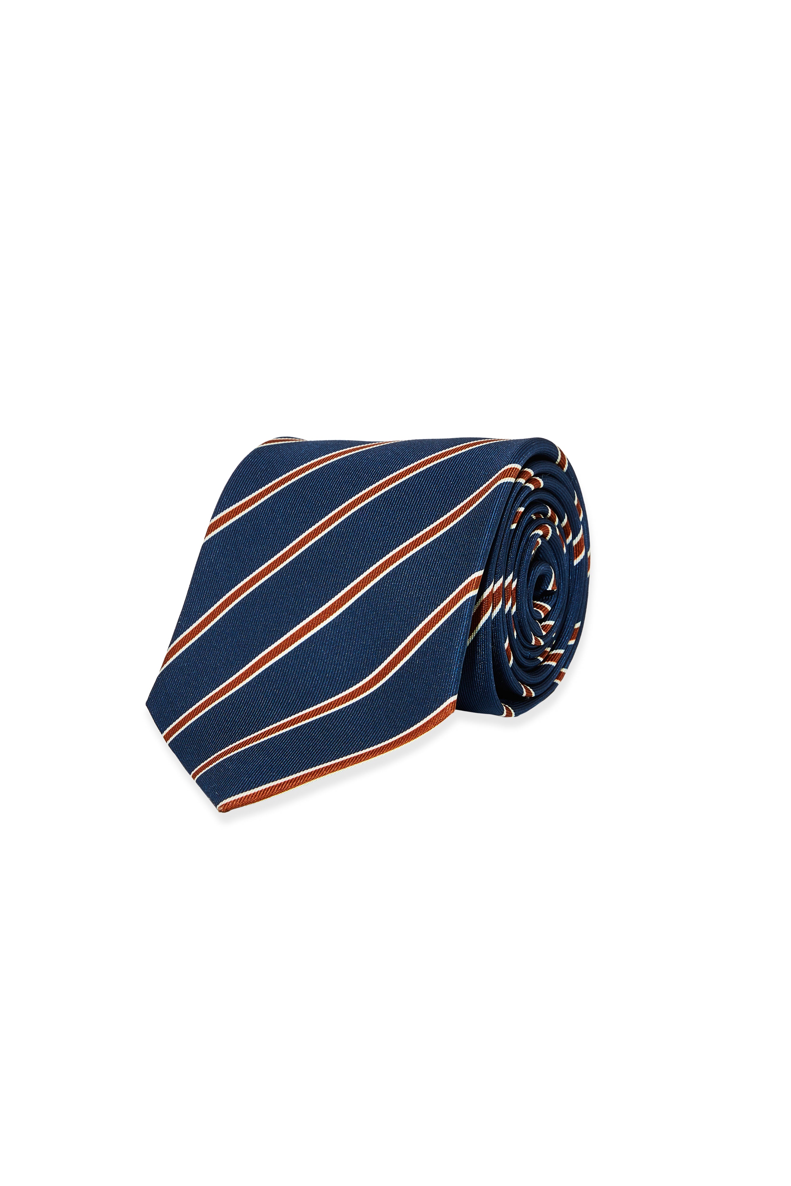 NAVY AND RED STRIPE SILK TIE