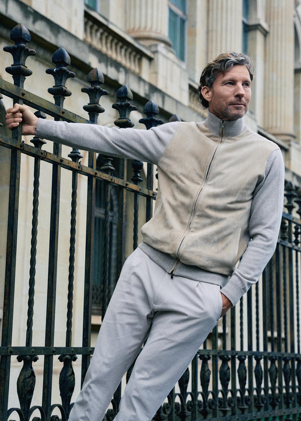 Suede Cardigan Beige - CHARIOT