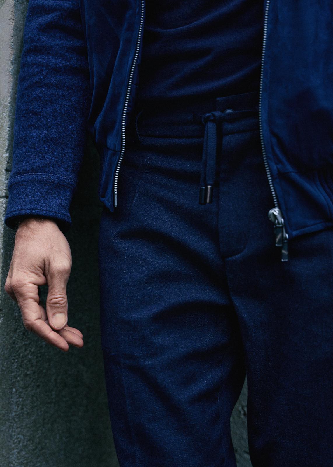 Wool-Cotton Trousers Navy