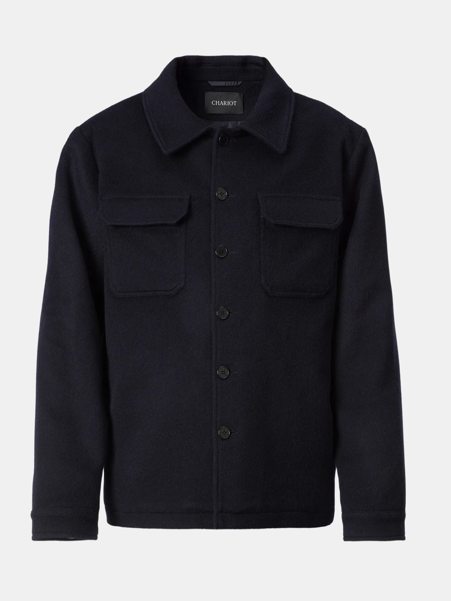 Wool-Cashmere Overshirt Navy - CHARIOT