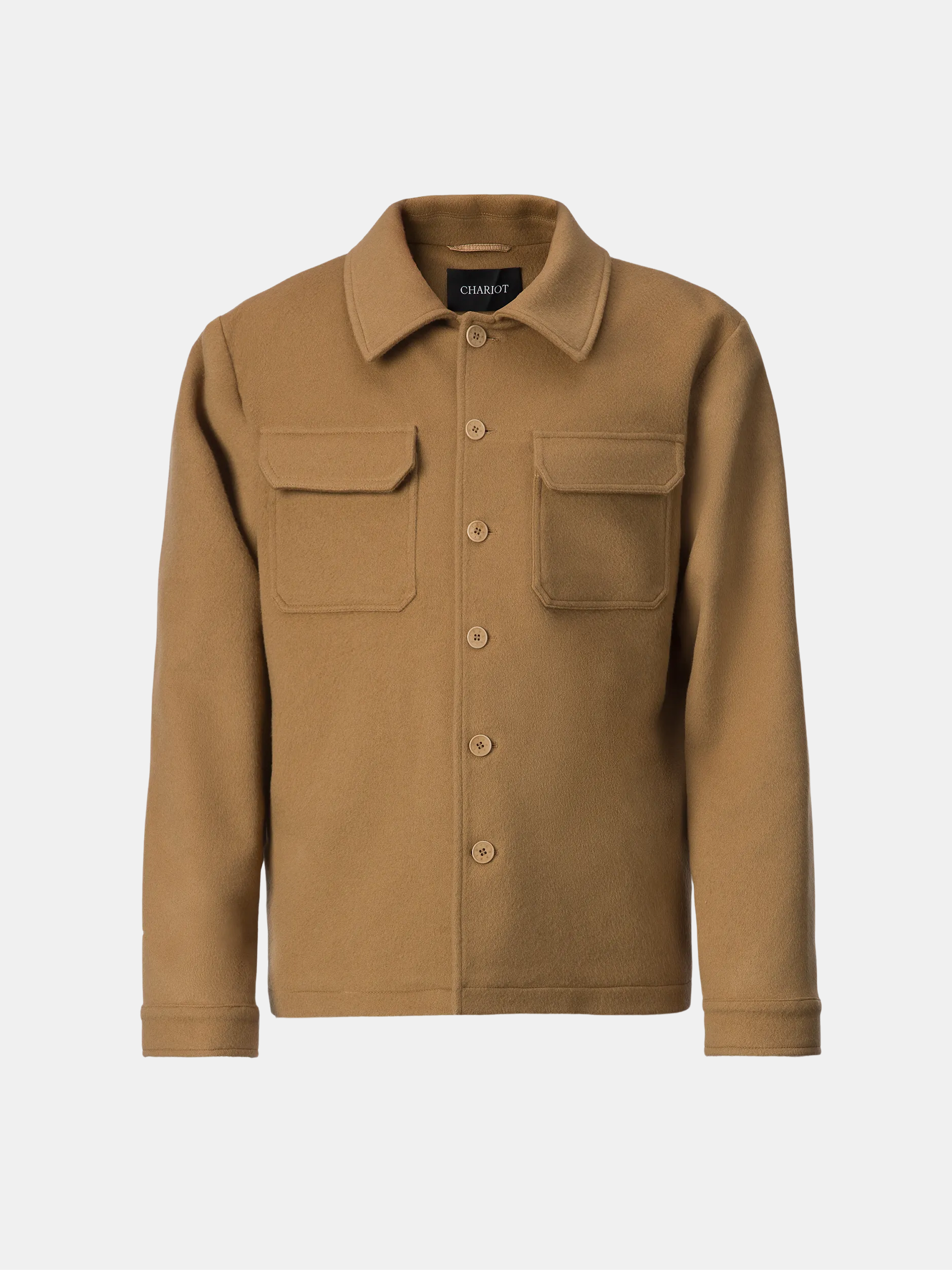 Wool-Cashmere Overshirt Beige - CHARIOT