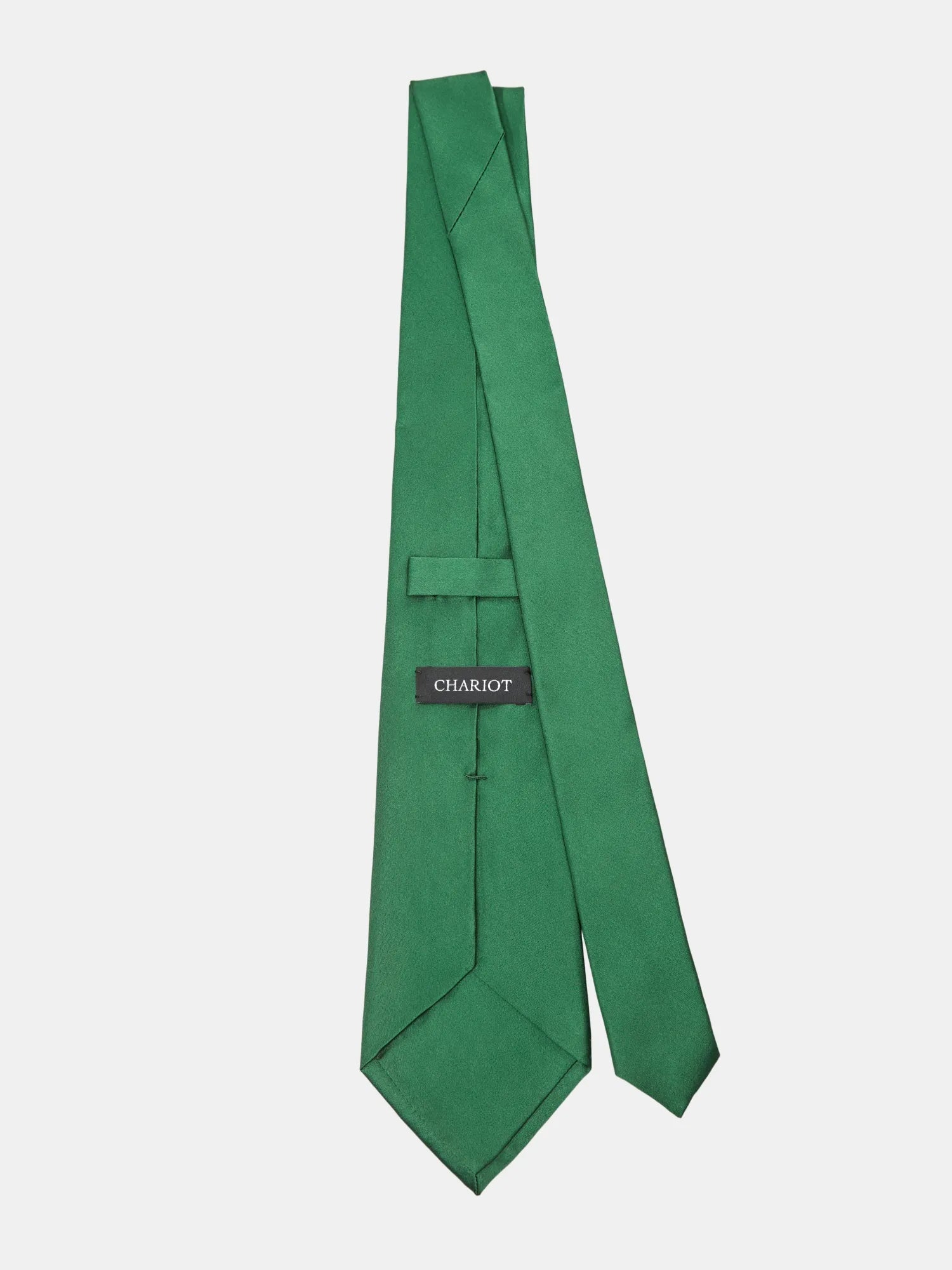 Green Plain Silk Tie - CHARIOT