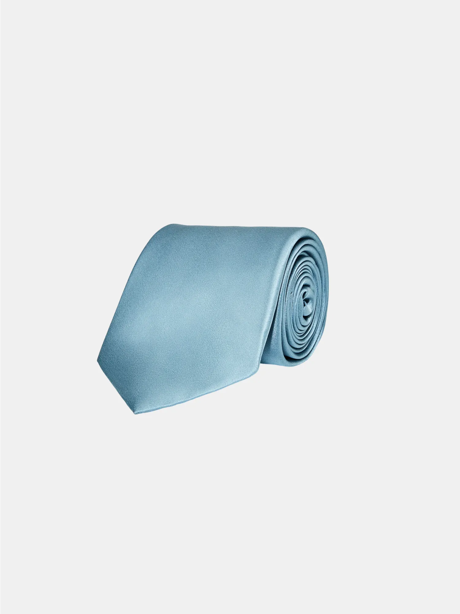 Light Blue Plain Satin Silk Tie - CHARIOT