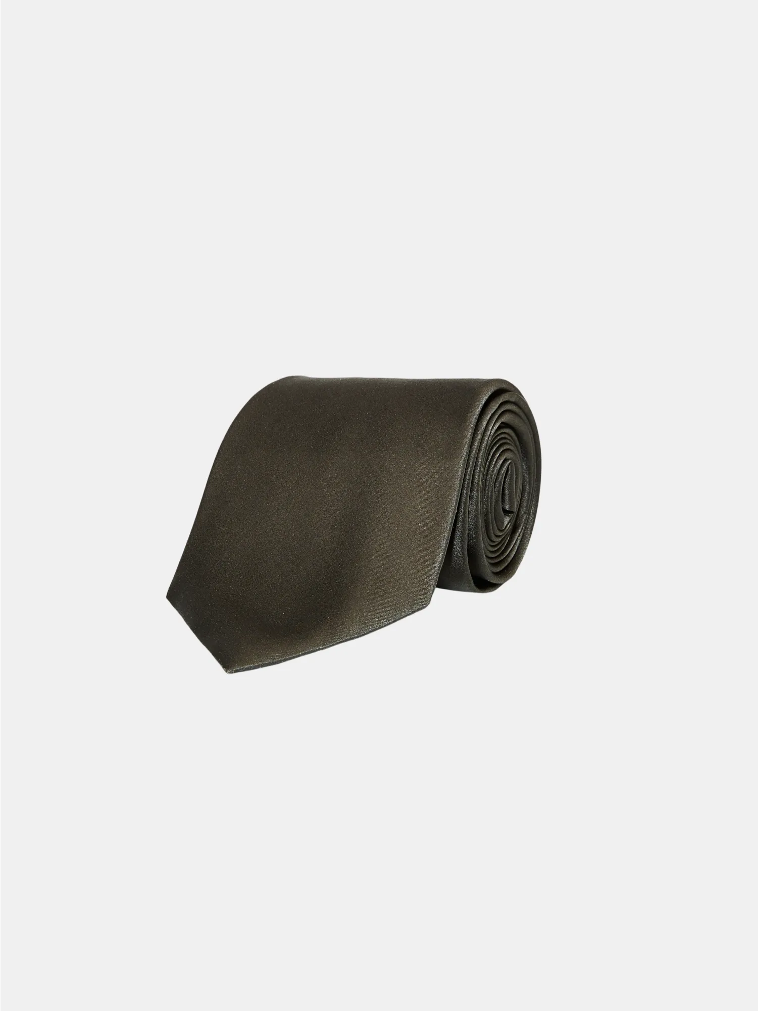 Brown Plain Satin Silk Tie - CHARIOT