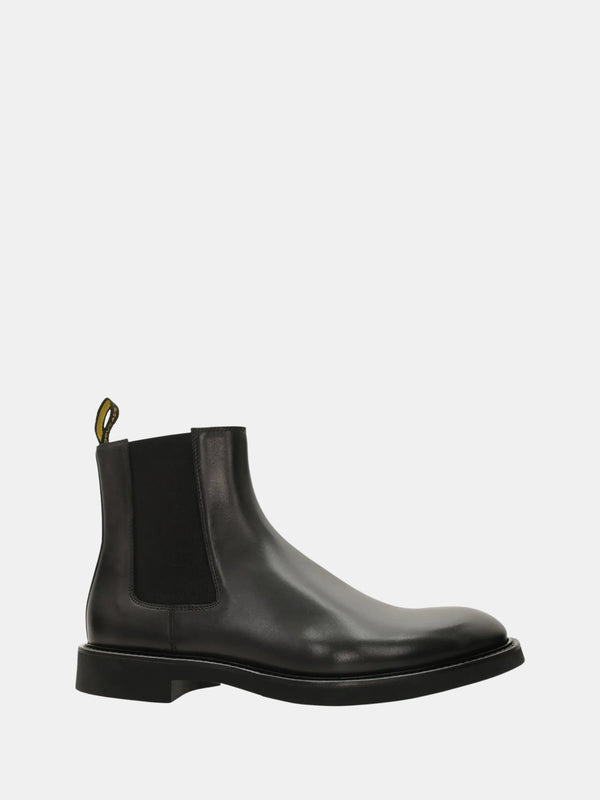 Graphite-coloured Leather ankle boot