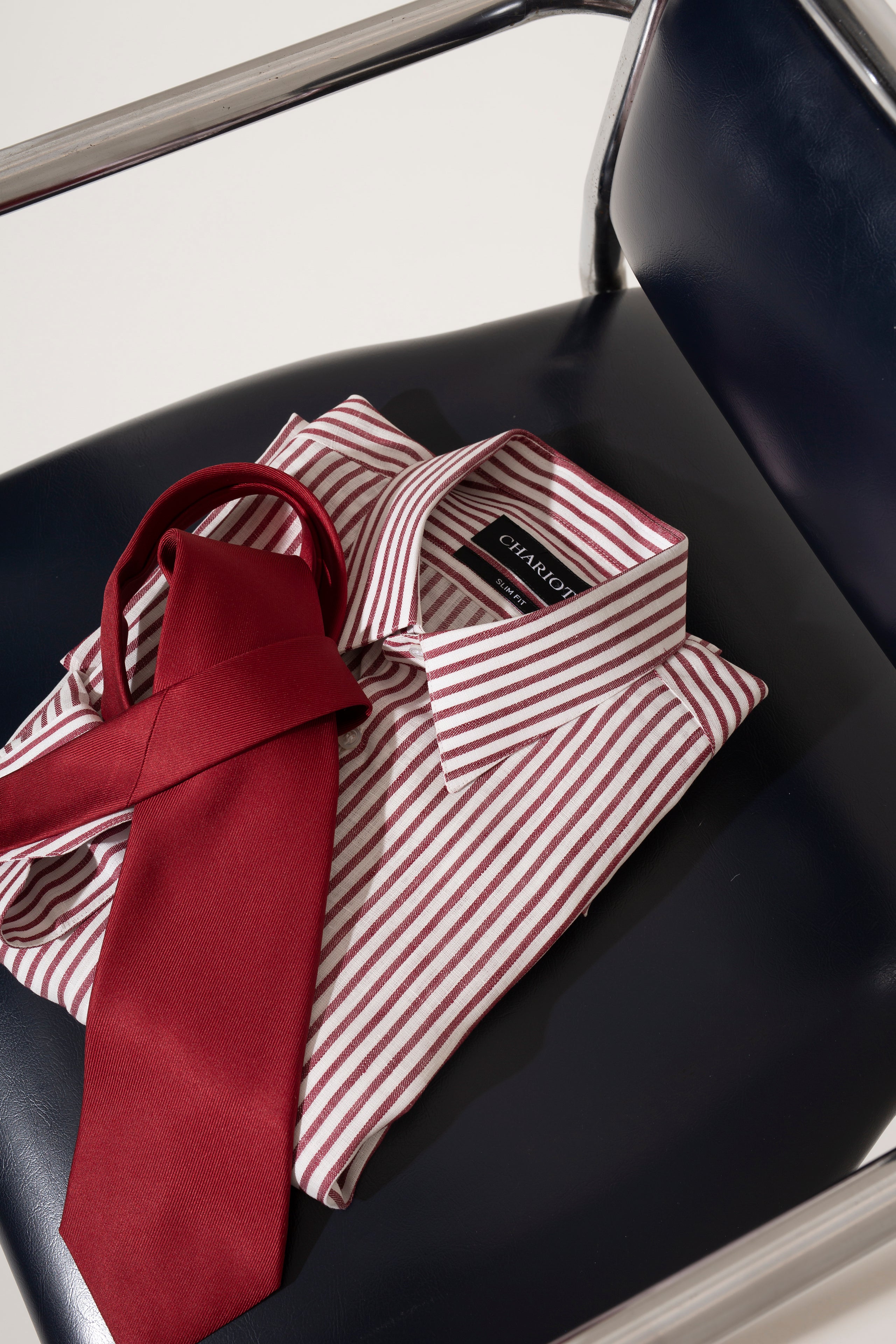 Red Twill Silk Tie - CHARIOT