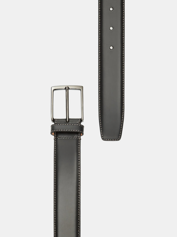 BLACK STITCHES LEATHER BELT