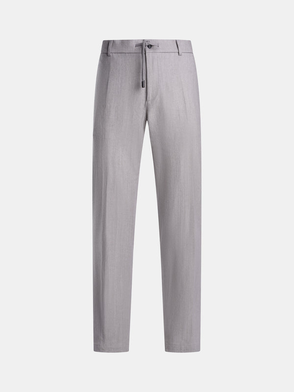 Wool-Cotton Trousers Beige