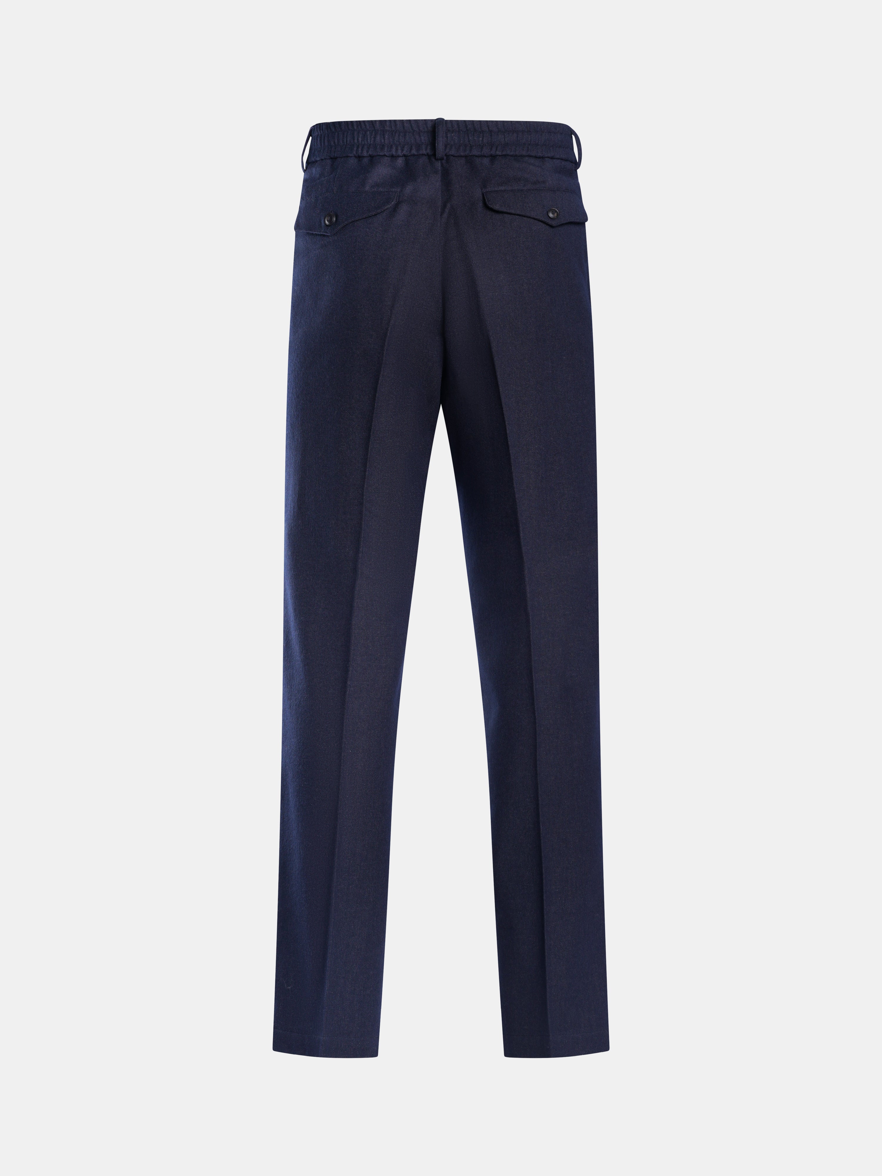 Wool-Cotton Trousers Navy