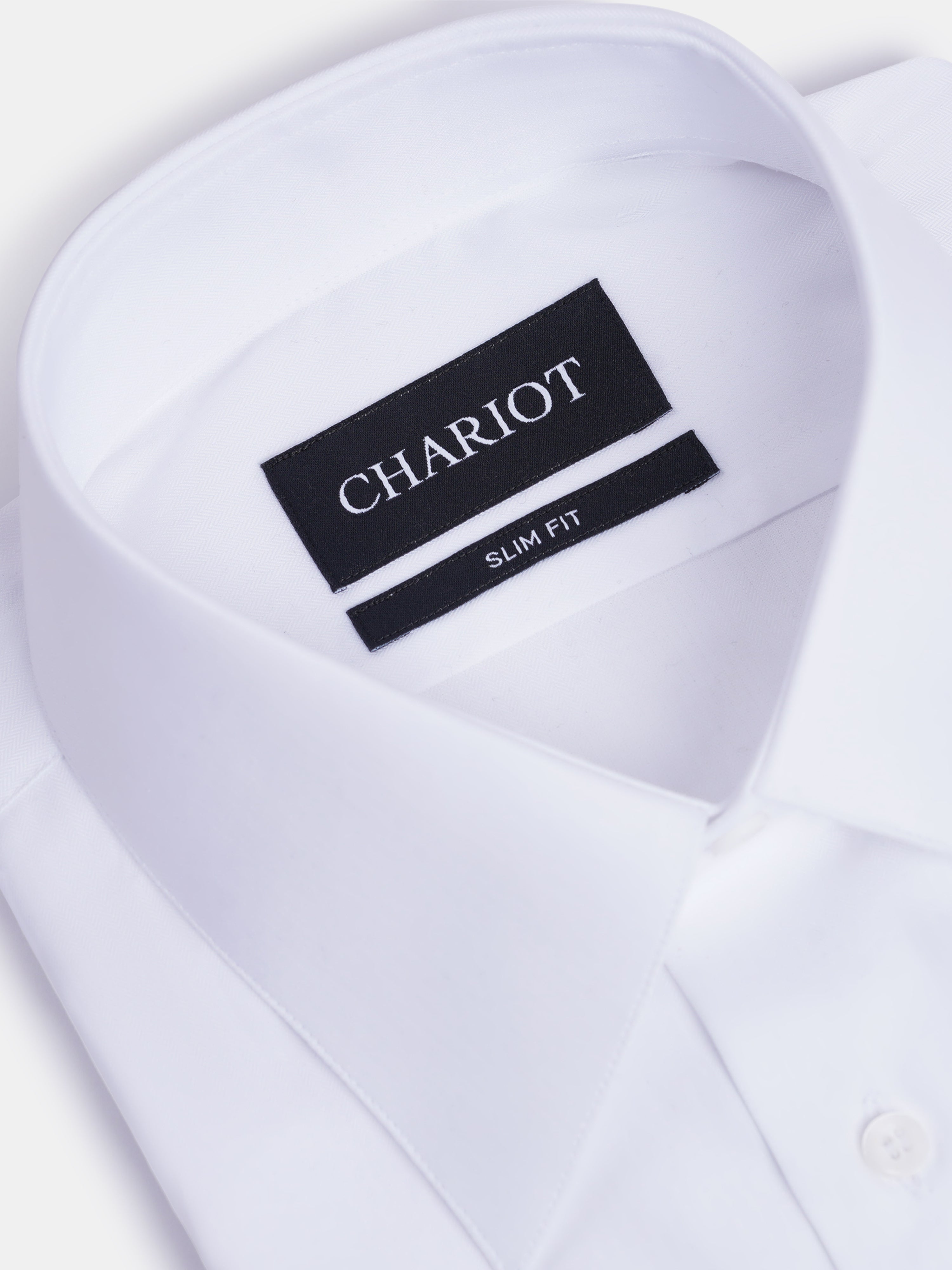 Herringbone White Formal Shirt