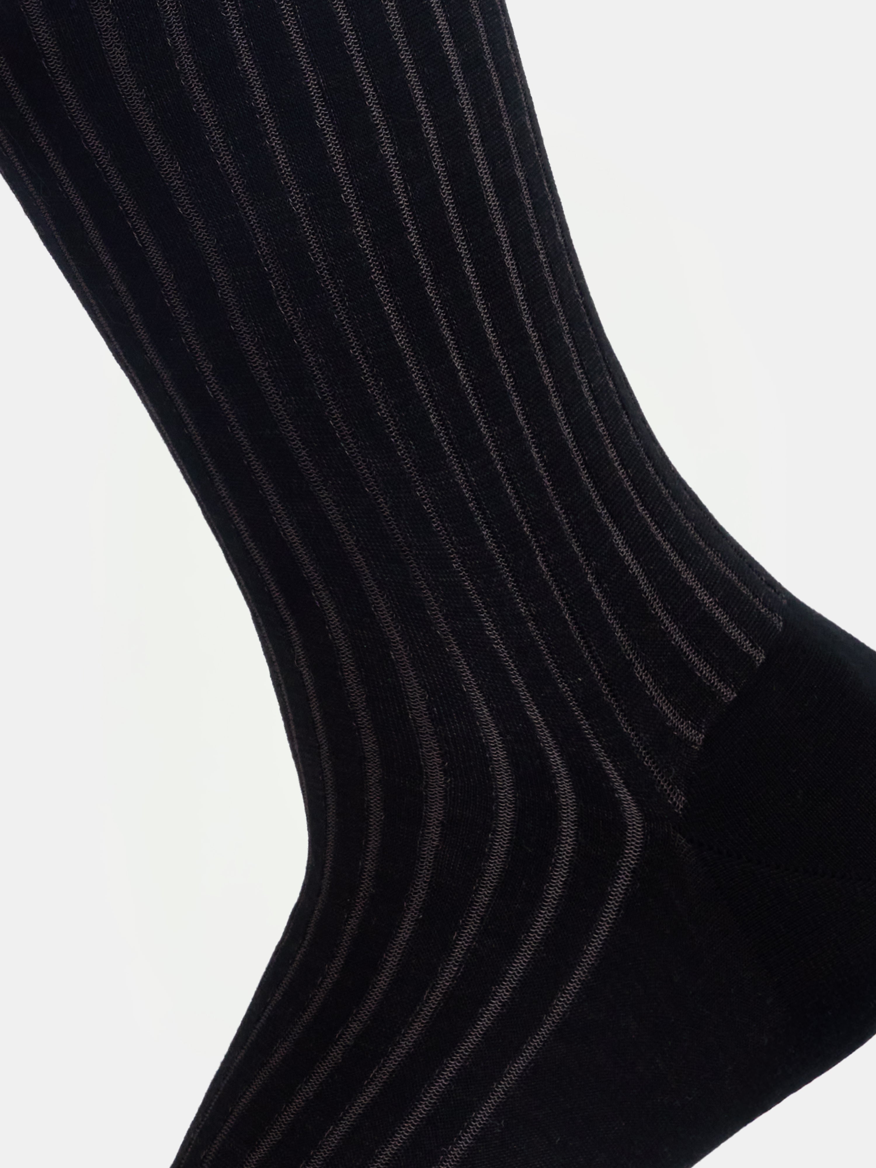Dark Brown/Gray Striped Socks - CHARIOT