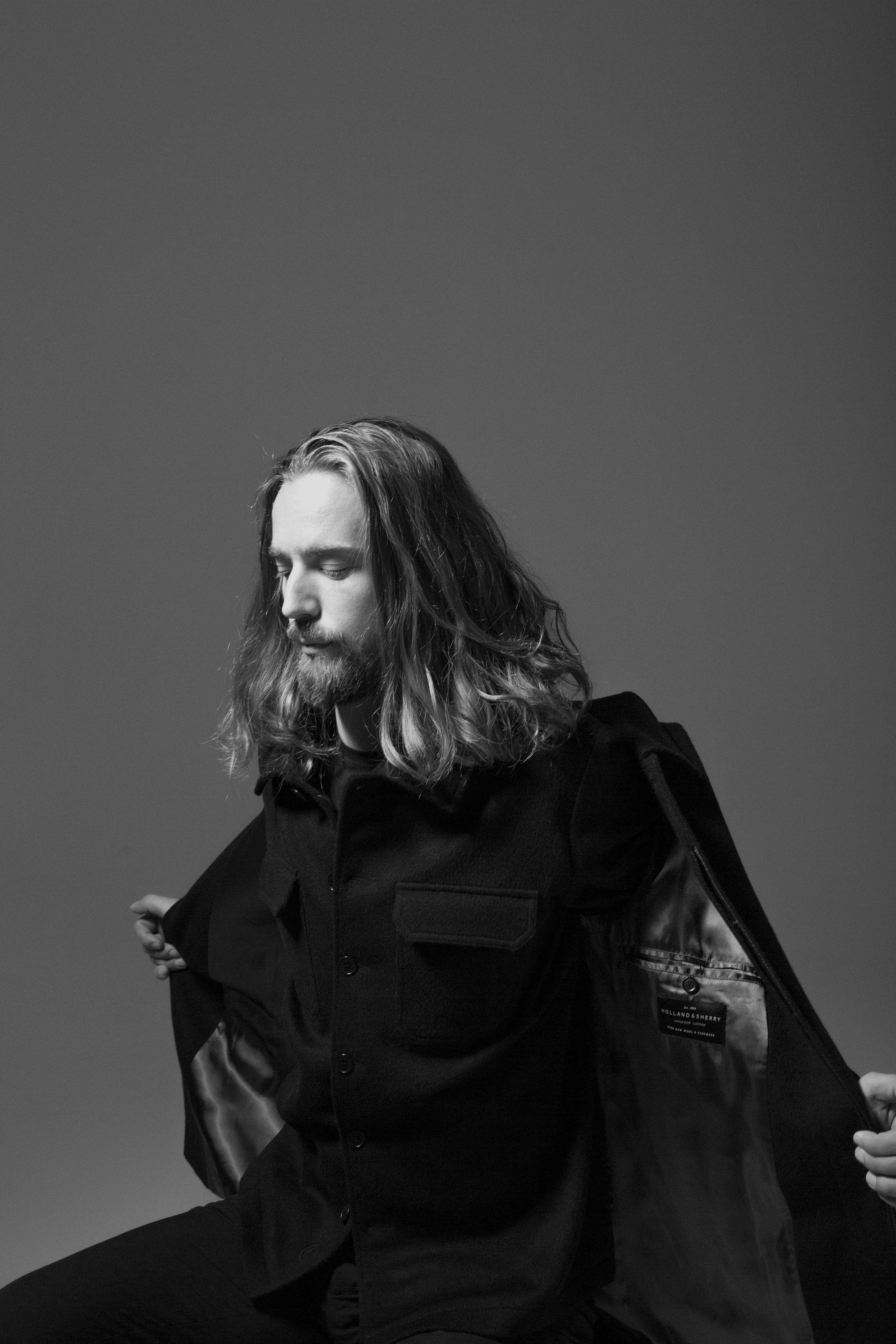 WOOL-CASHMERE BLACK OVERSHIRT