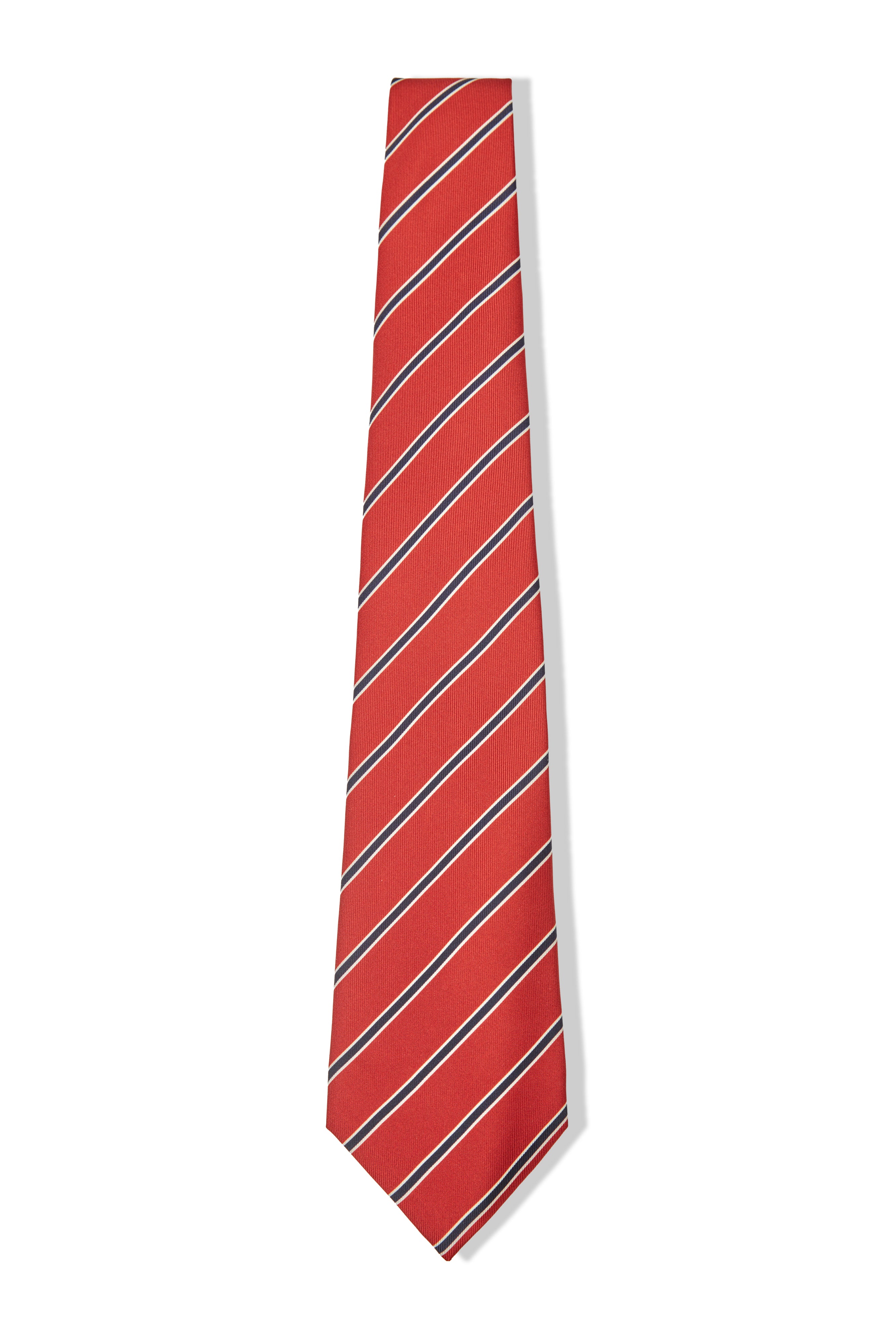 RED AND NAVY STRIPE SILK TIE