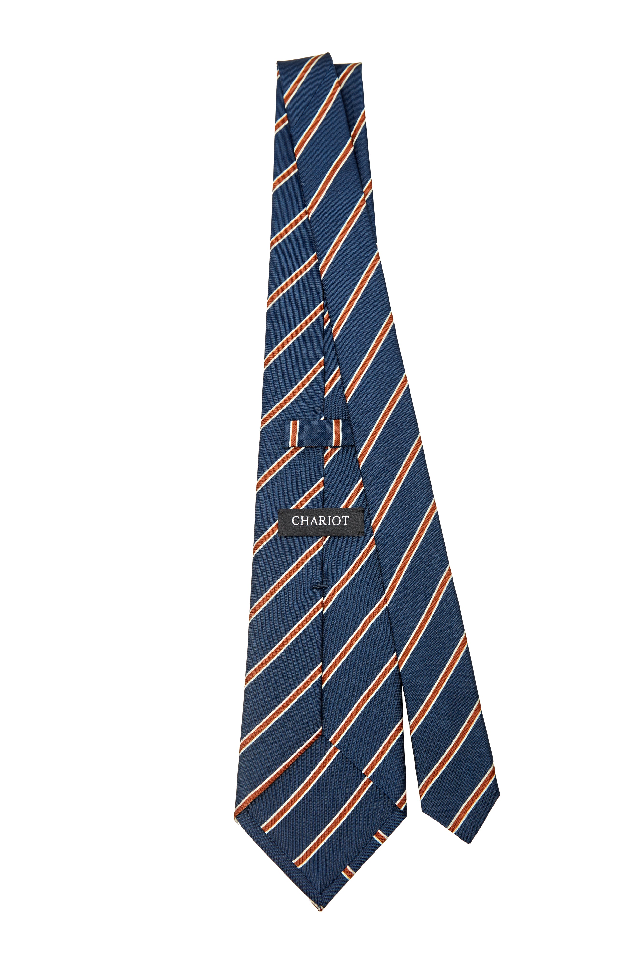 NAVY AND RED STRIPE SILK TIE
