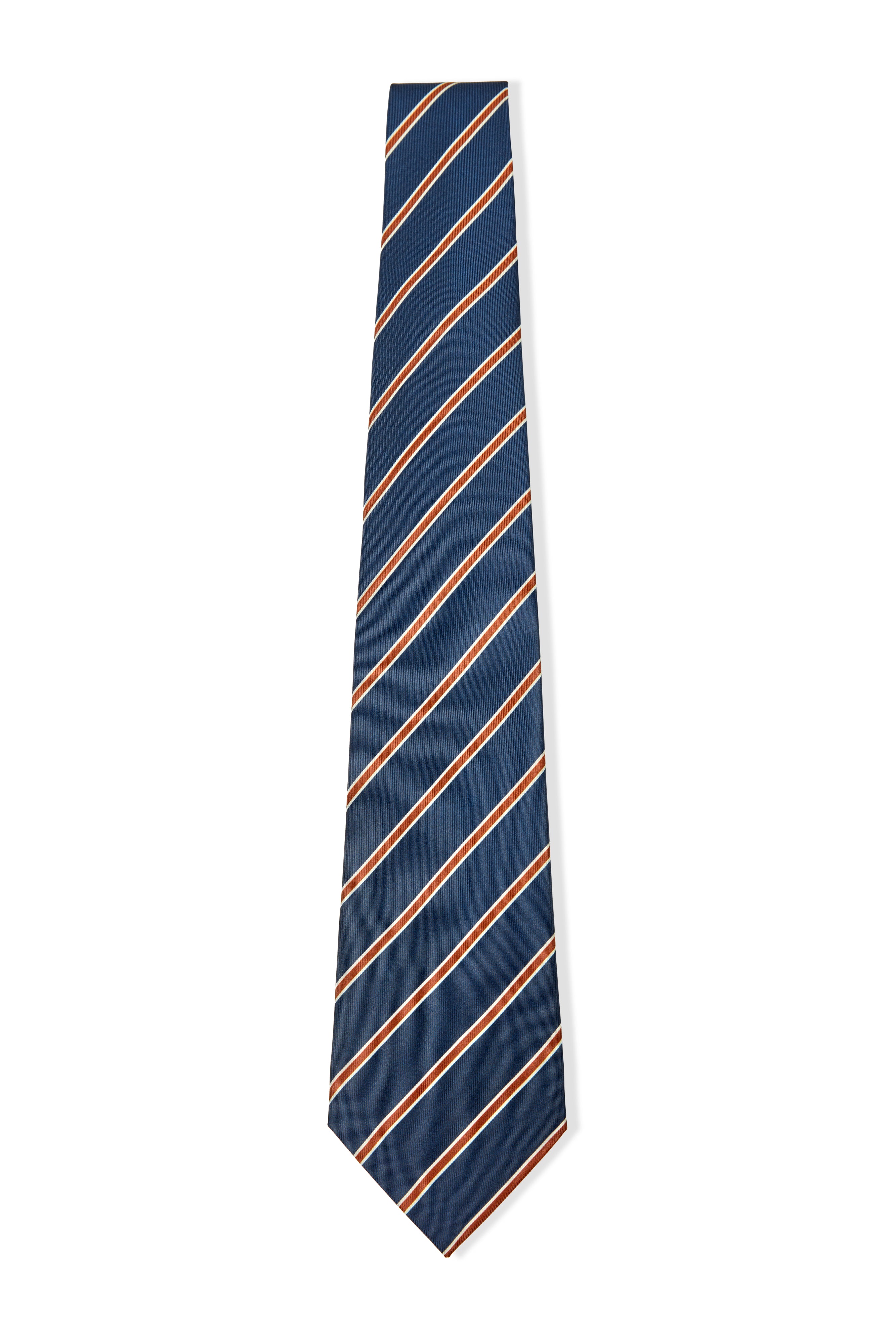 NAVY AND RED STRIPE SILK TIE