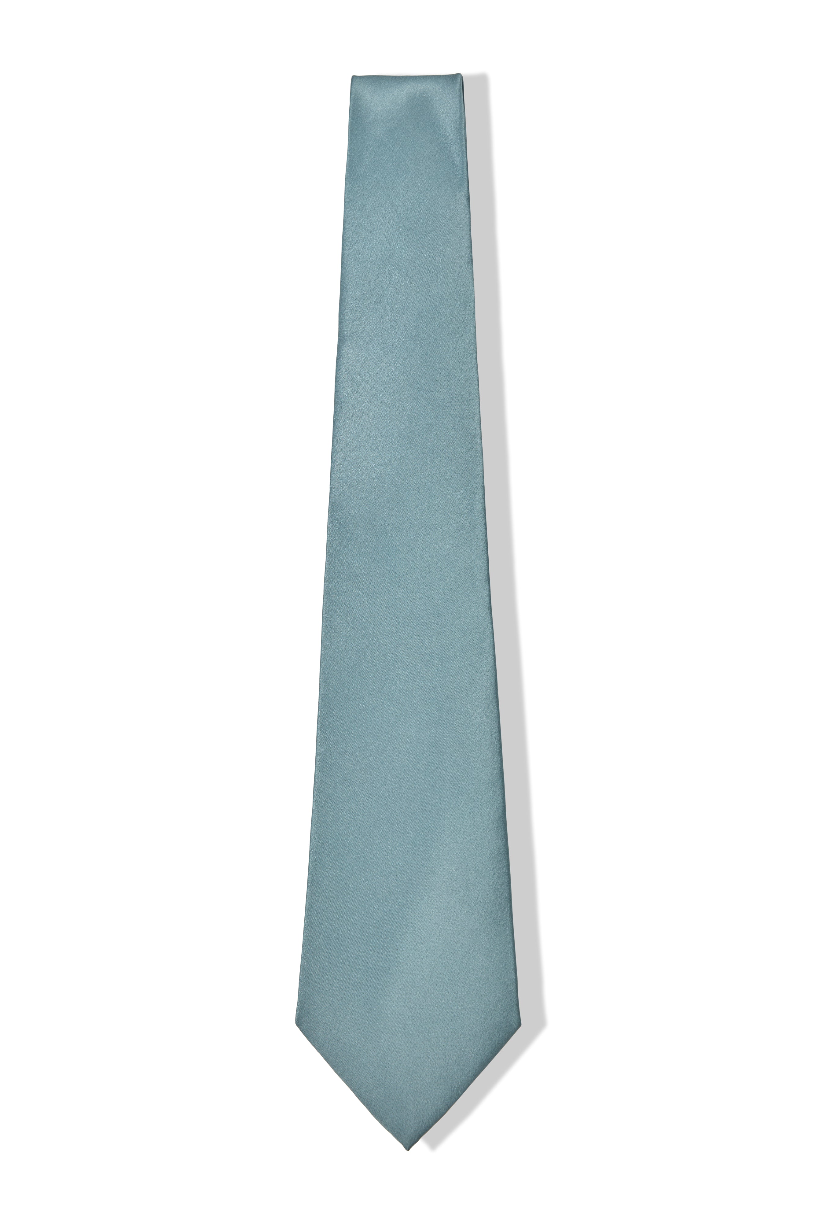 LIGHT BLUE PLAIN SATIN SILK TIE