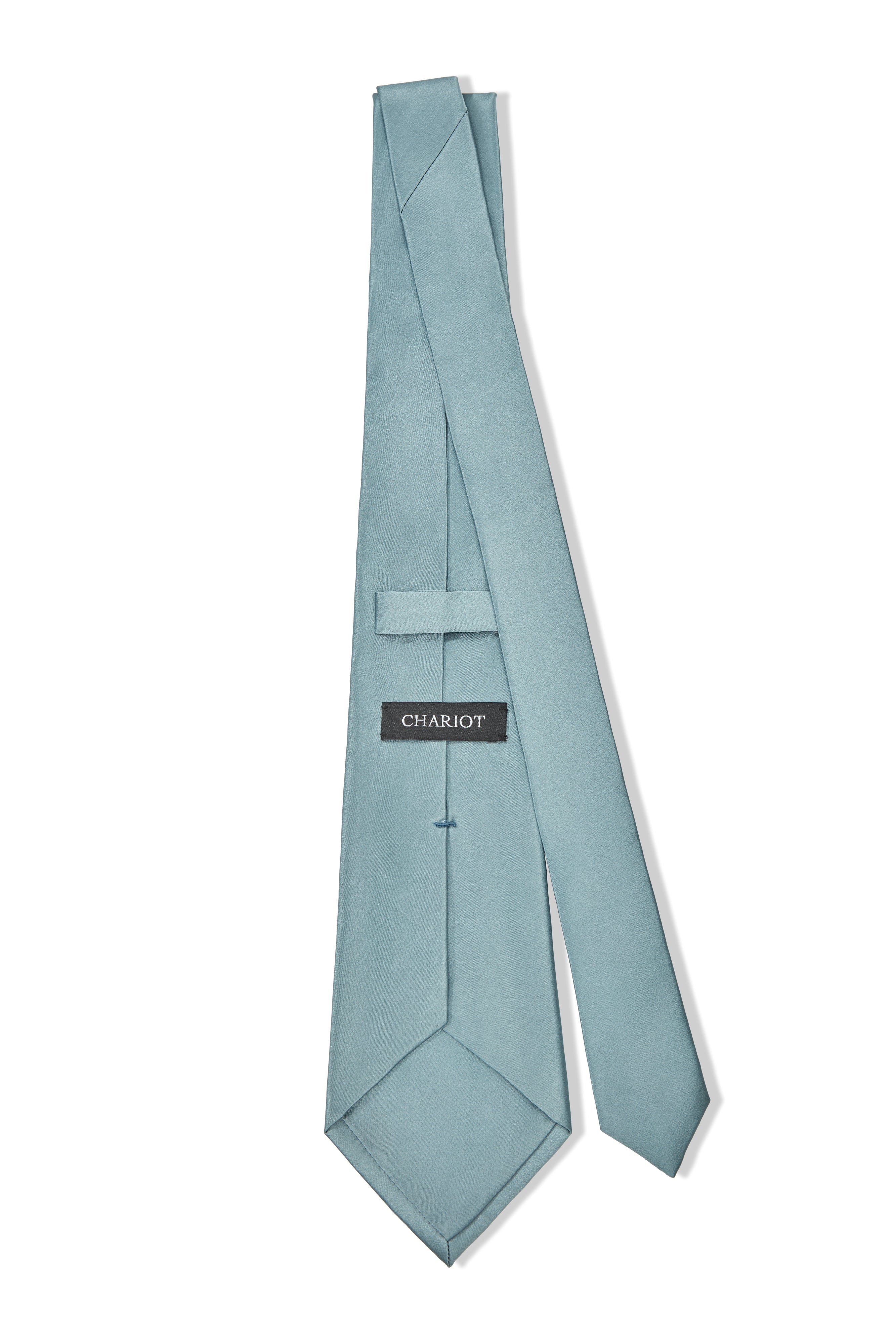 LIGHT BLUE PLAIN SATIN SILK TIE