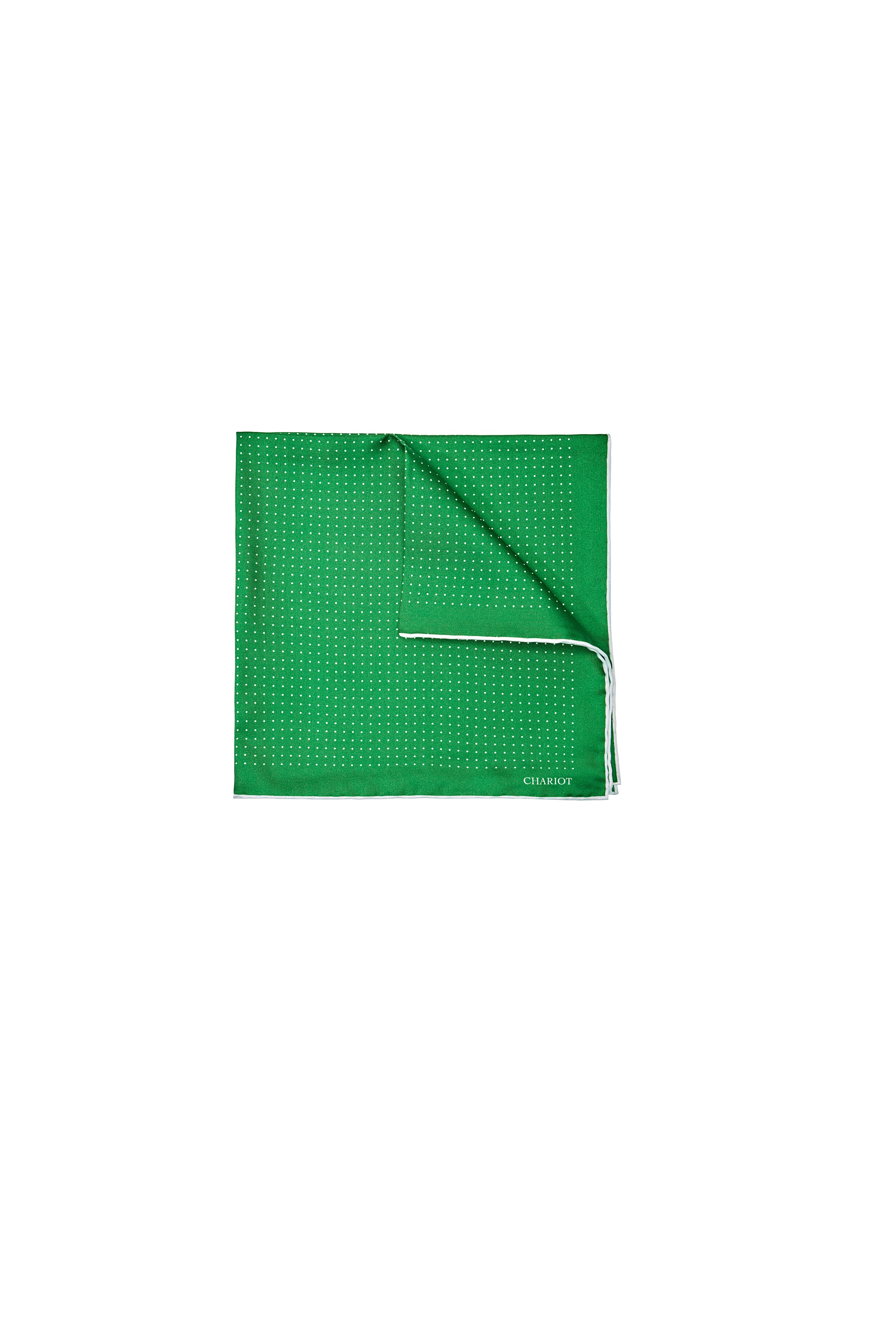 GREEN SILK POCKET SQUARE