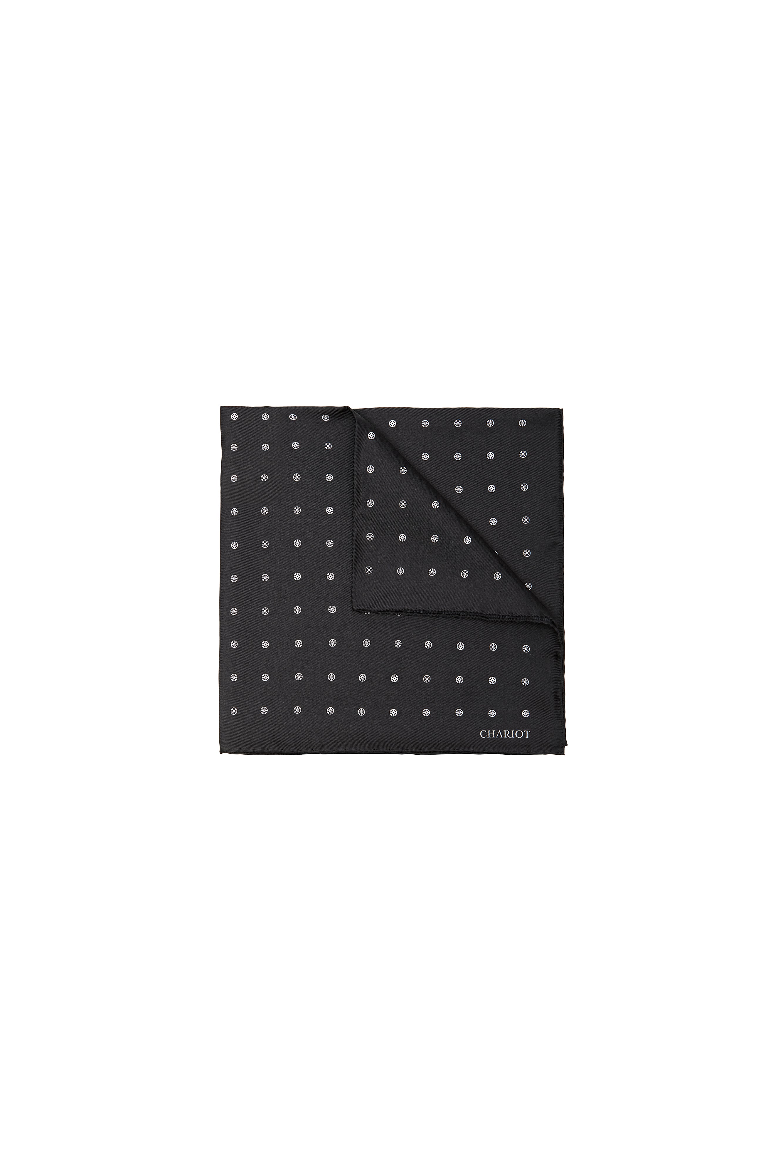 BLACK WHEEL POCKET SQUARE