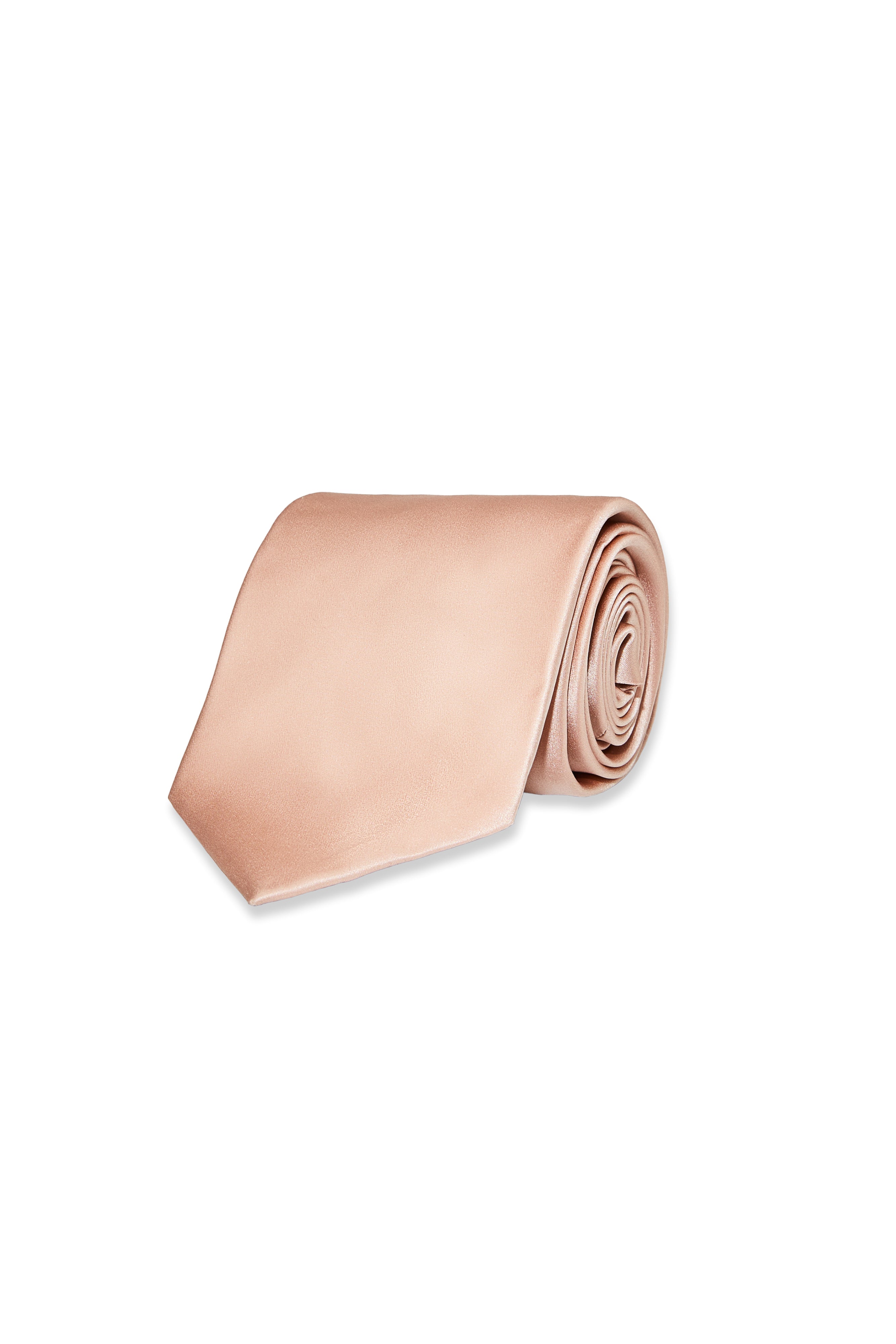BEIGE PLAIN SATIN SILK TIE