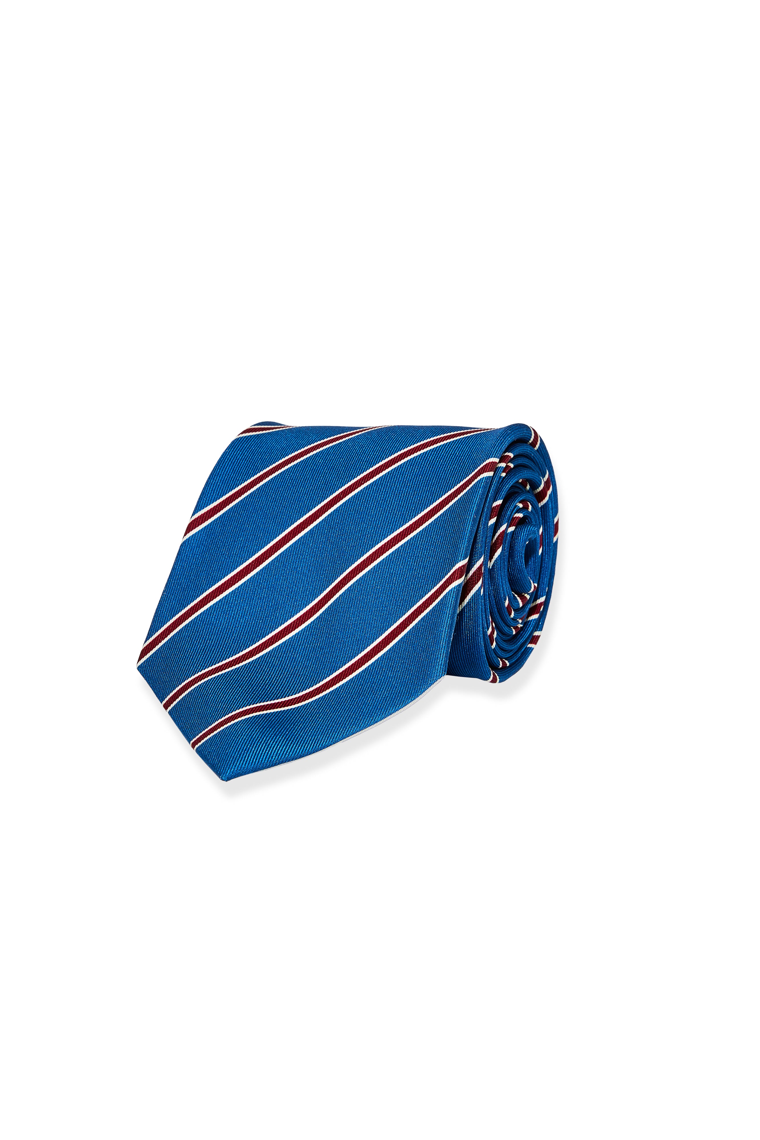 BLUE AND RED STRIPE SILK TIE
