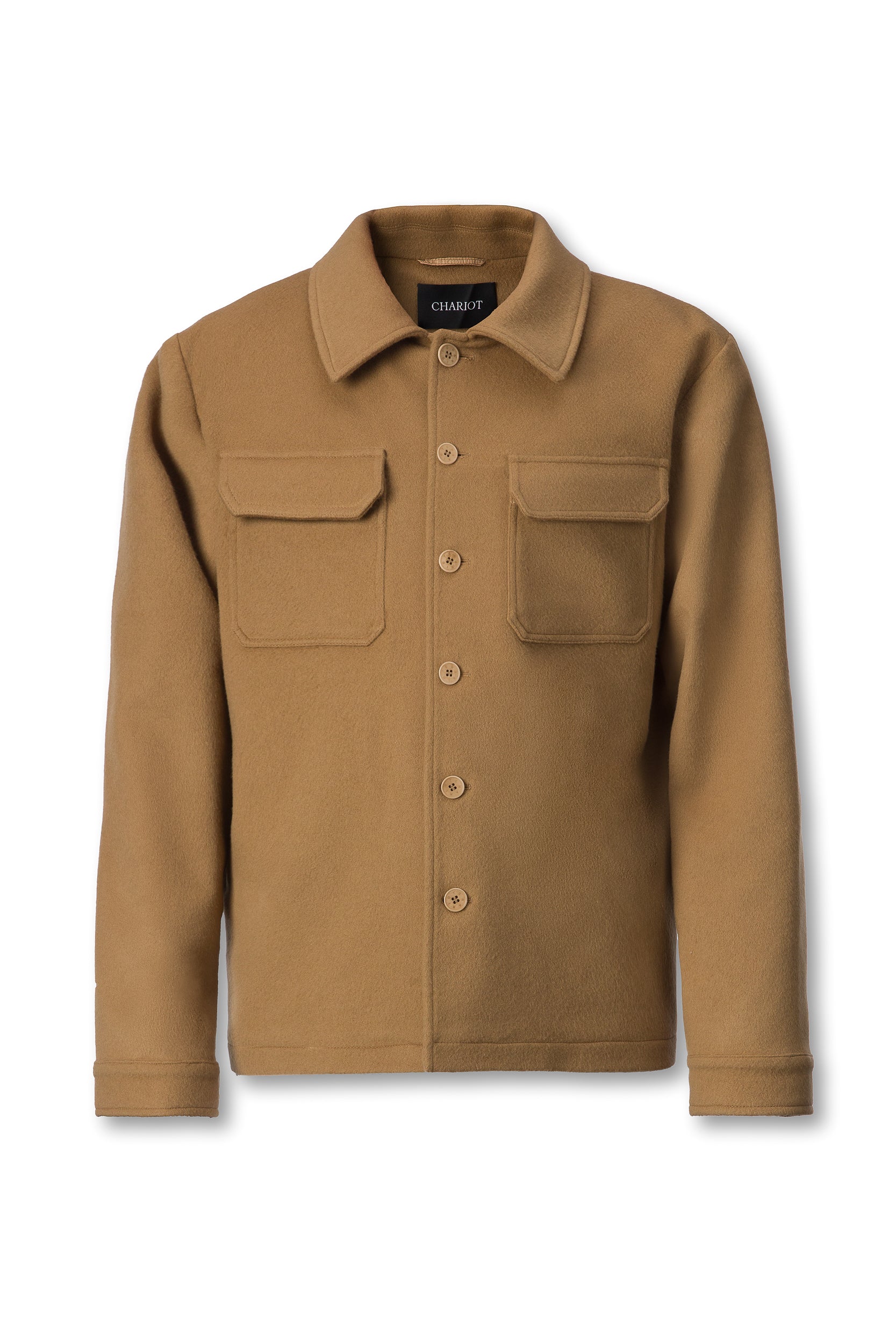WOOL-CASHMERE BEIJE OVERSHIRT