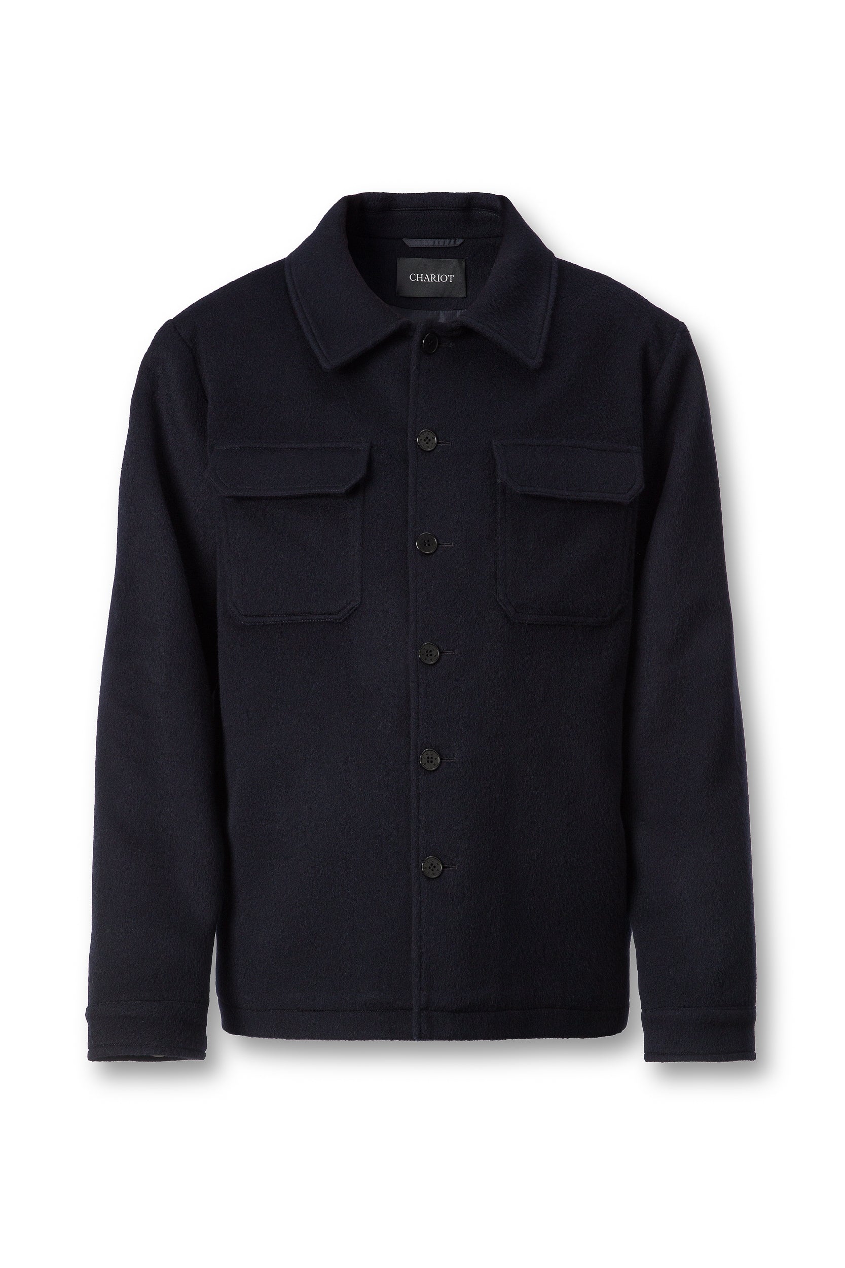 WOOL-CASHMERE NAVY OVERSHIRT