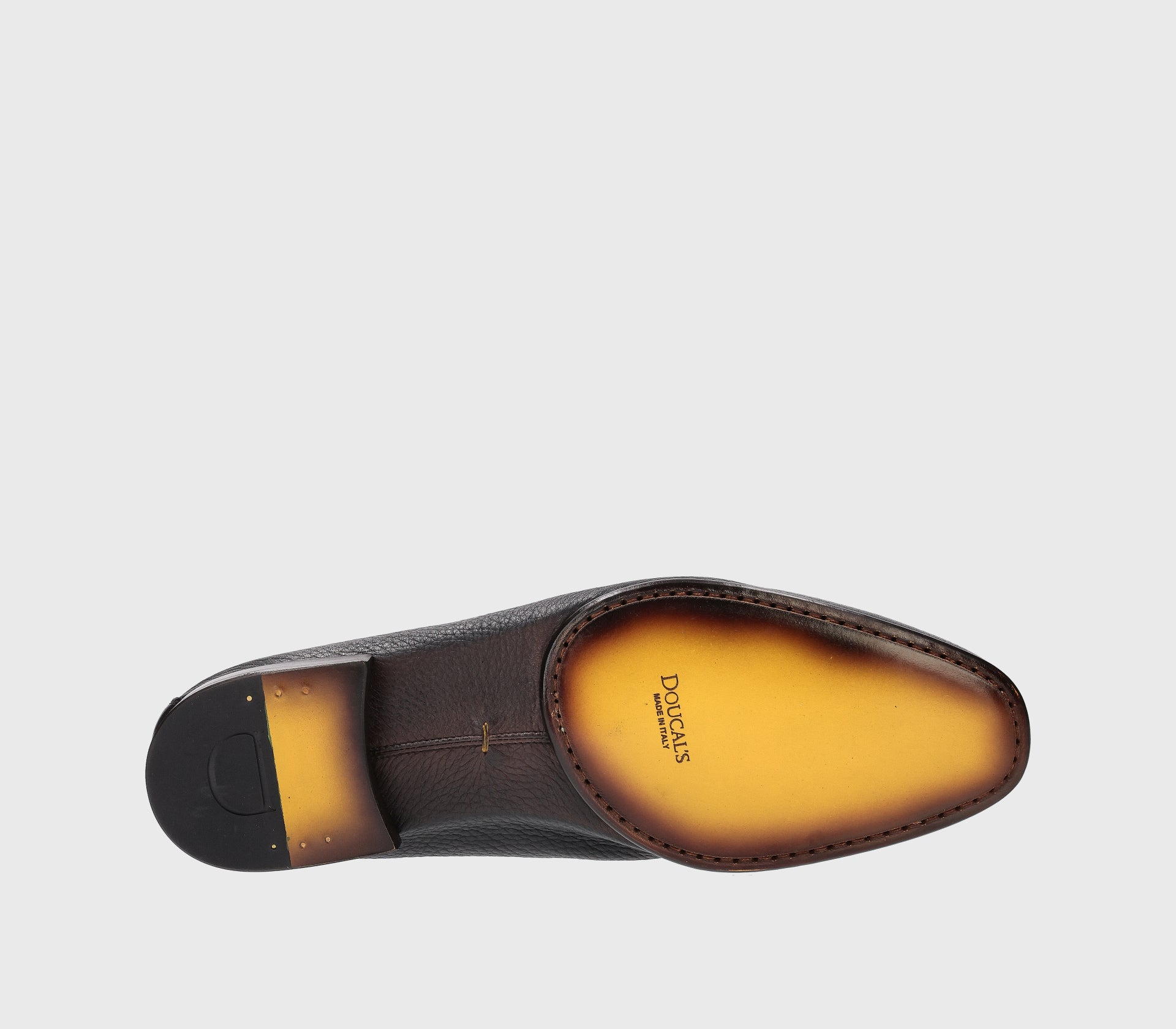 Dark brown deerskin leather loafer with tassels