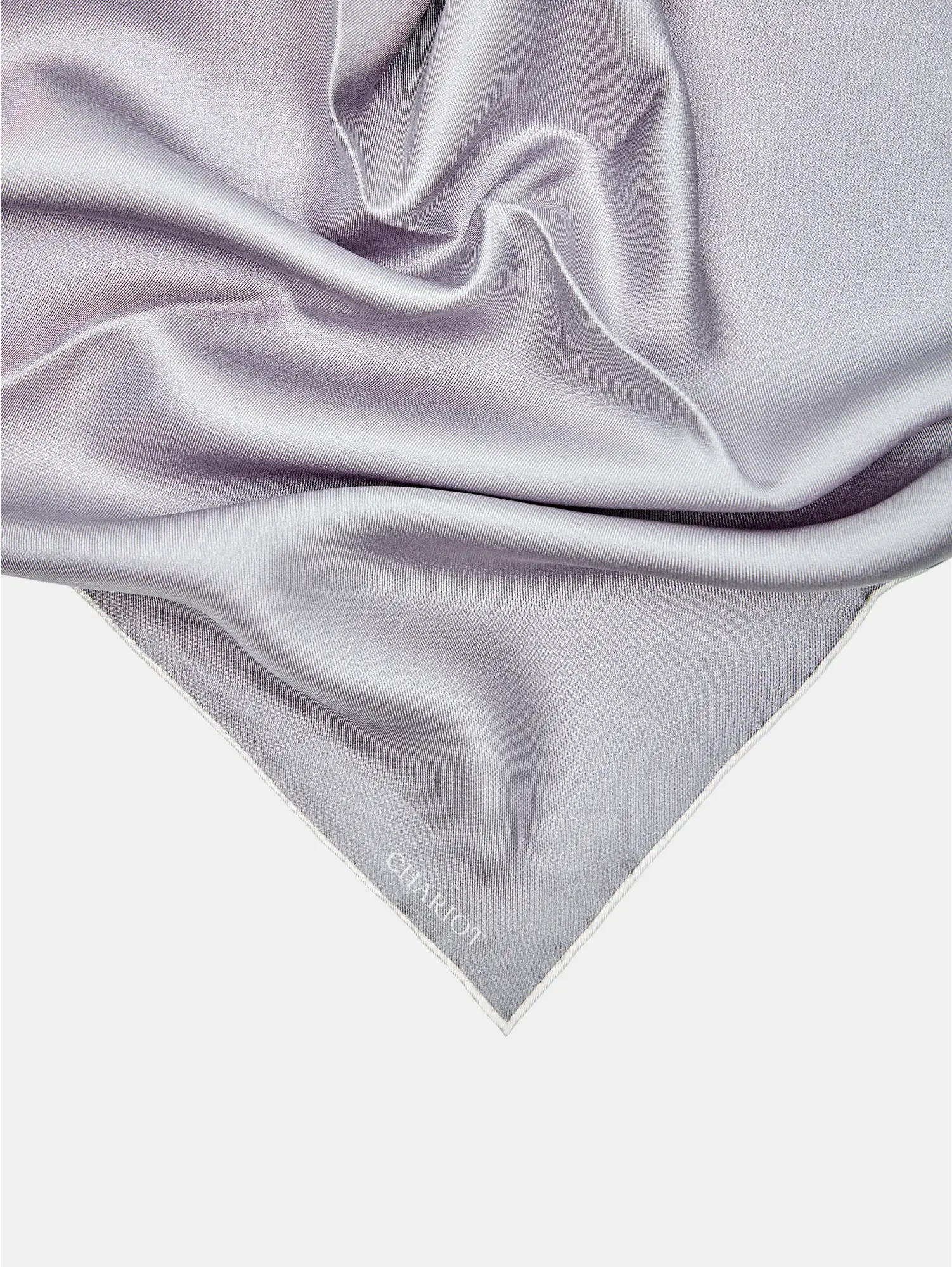 LIGHT GRAY SILK POCKET SQUARE - CHARIOT