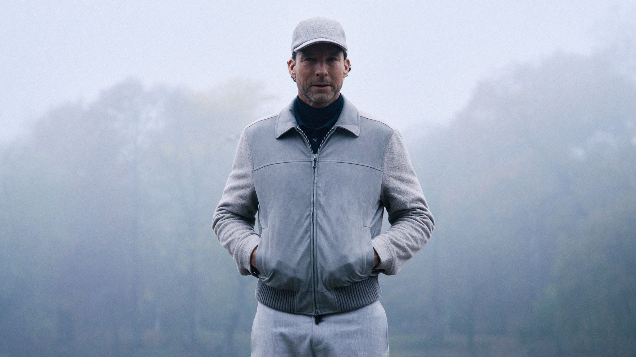 Wool-Cotton Bomber Jacket Beige